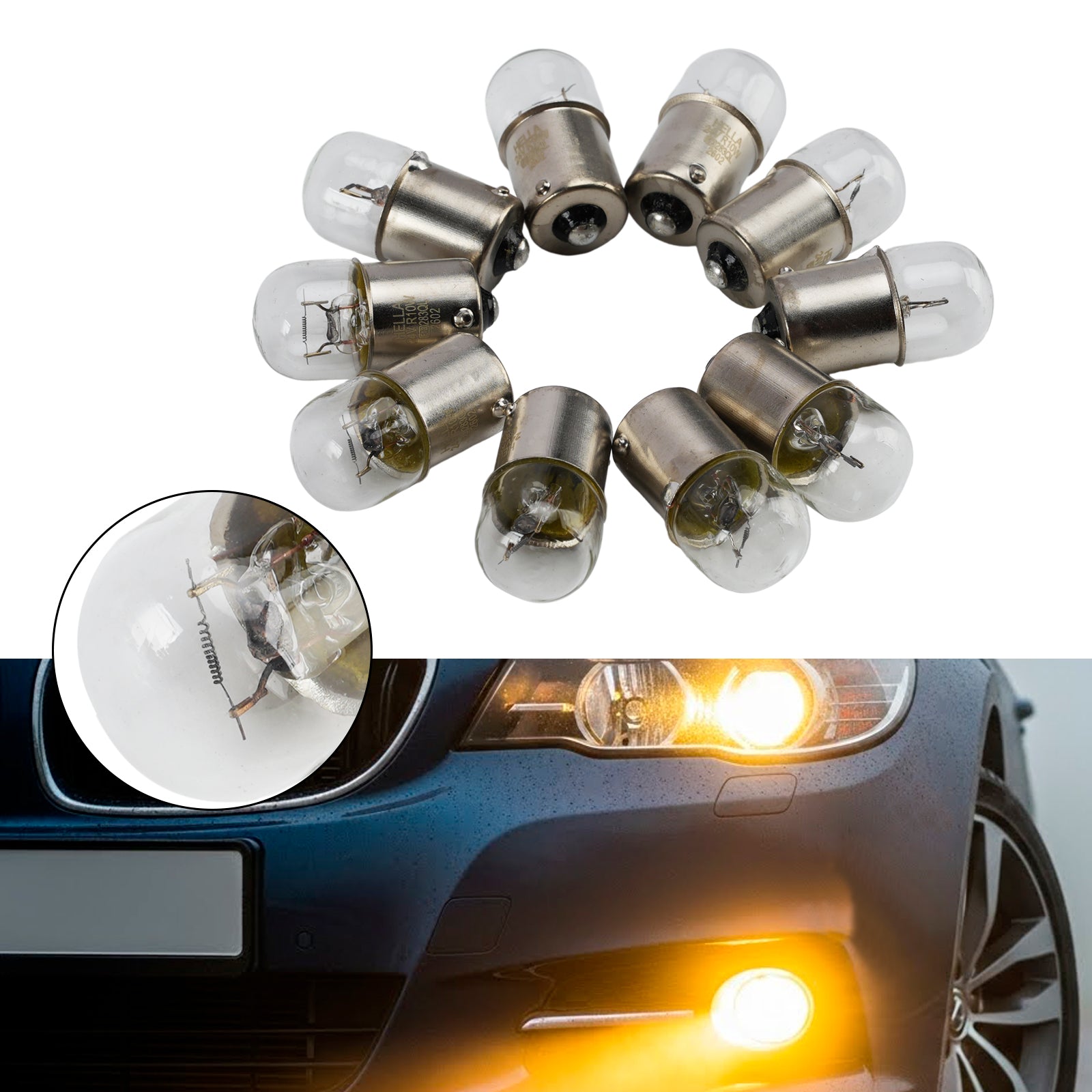 Ampoule Auxiliaire Halogène Voiture R10W 24V 10W Pour HELLA 8GA 178 560-241