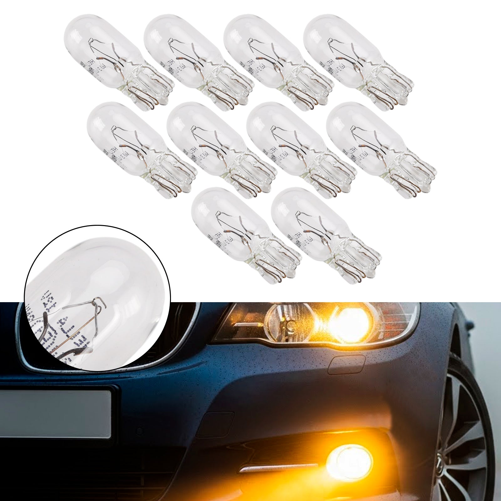 Ampoule Auxiliaire Halogène Voiture W3W T10 12V 3W Pour HELLA 8GP 003 594-141