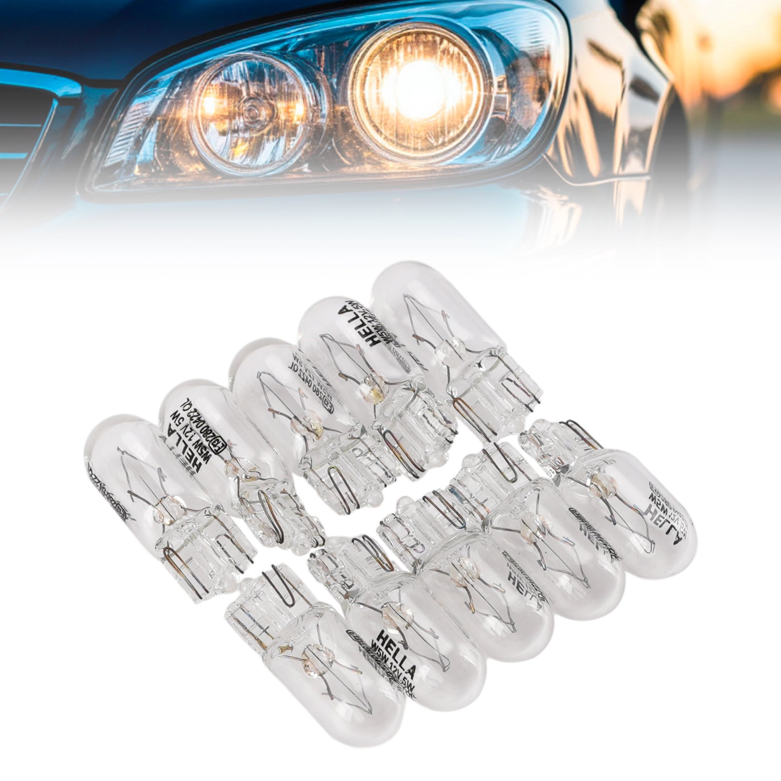 Ampoule Auxiliaire Halogène Voiture W5W T10 12V 5W Pour HELLA 8GP 178 560-081