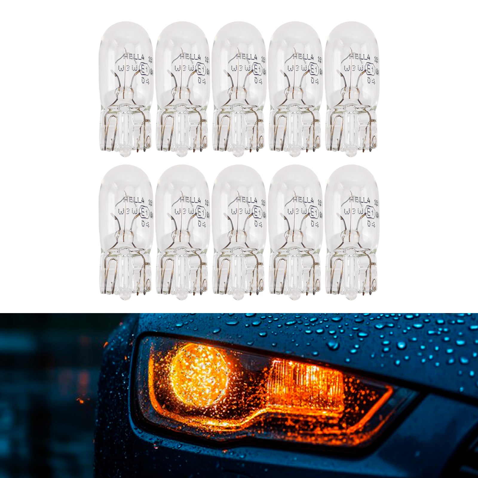 Ampoule Auxiliaire Halogène Voiture W3W T10 12V 3W Pour HELLA 8GP 003 594-141