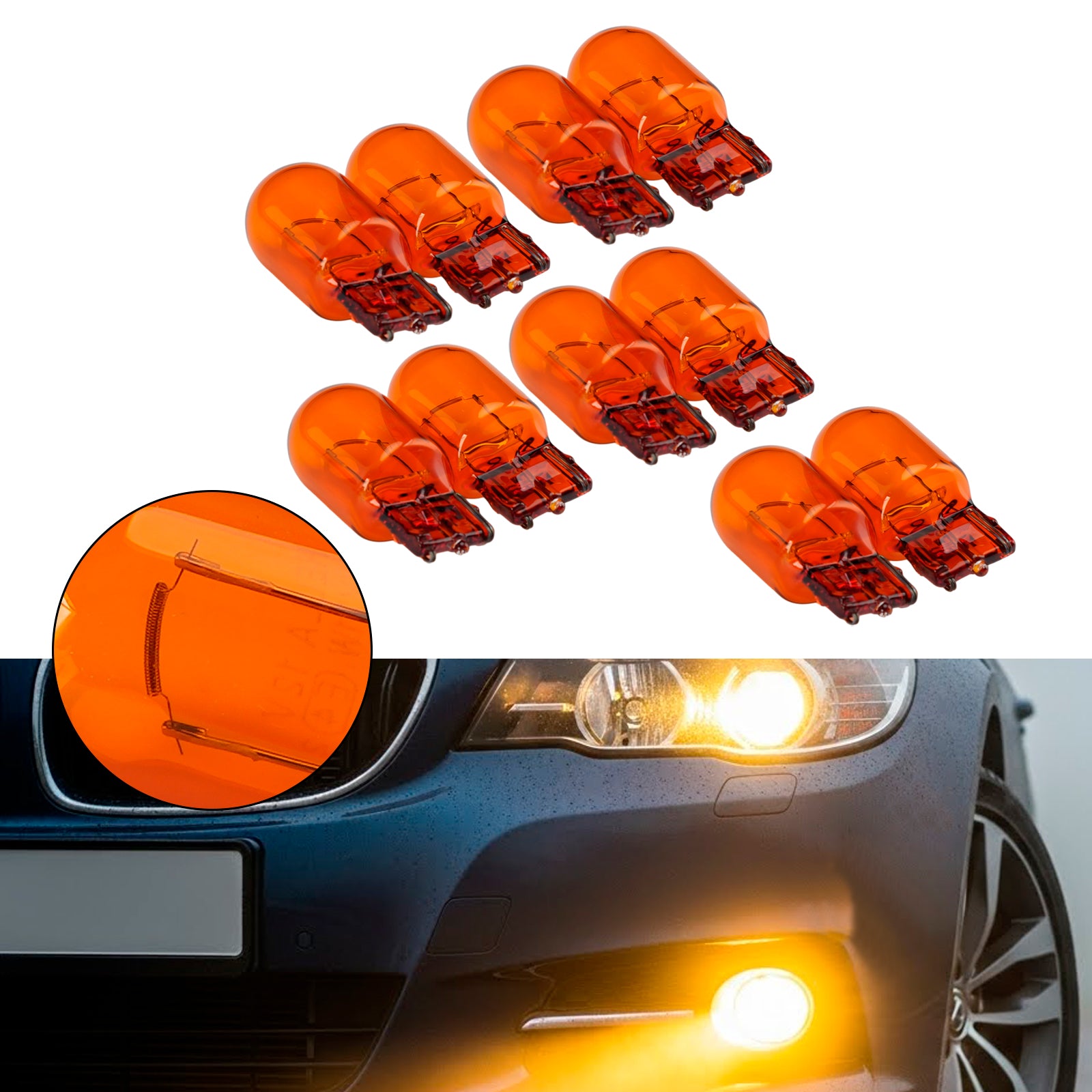 Ampoule Auxiliaire Halogène Ambre Voiture WY21W 12V 21W Pour HELLA 009 021-002