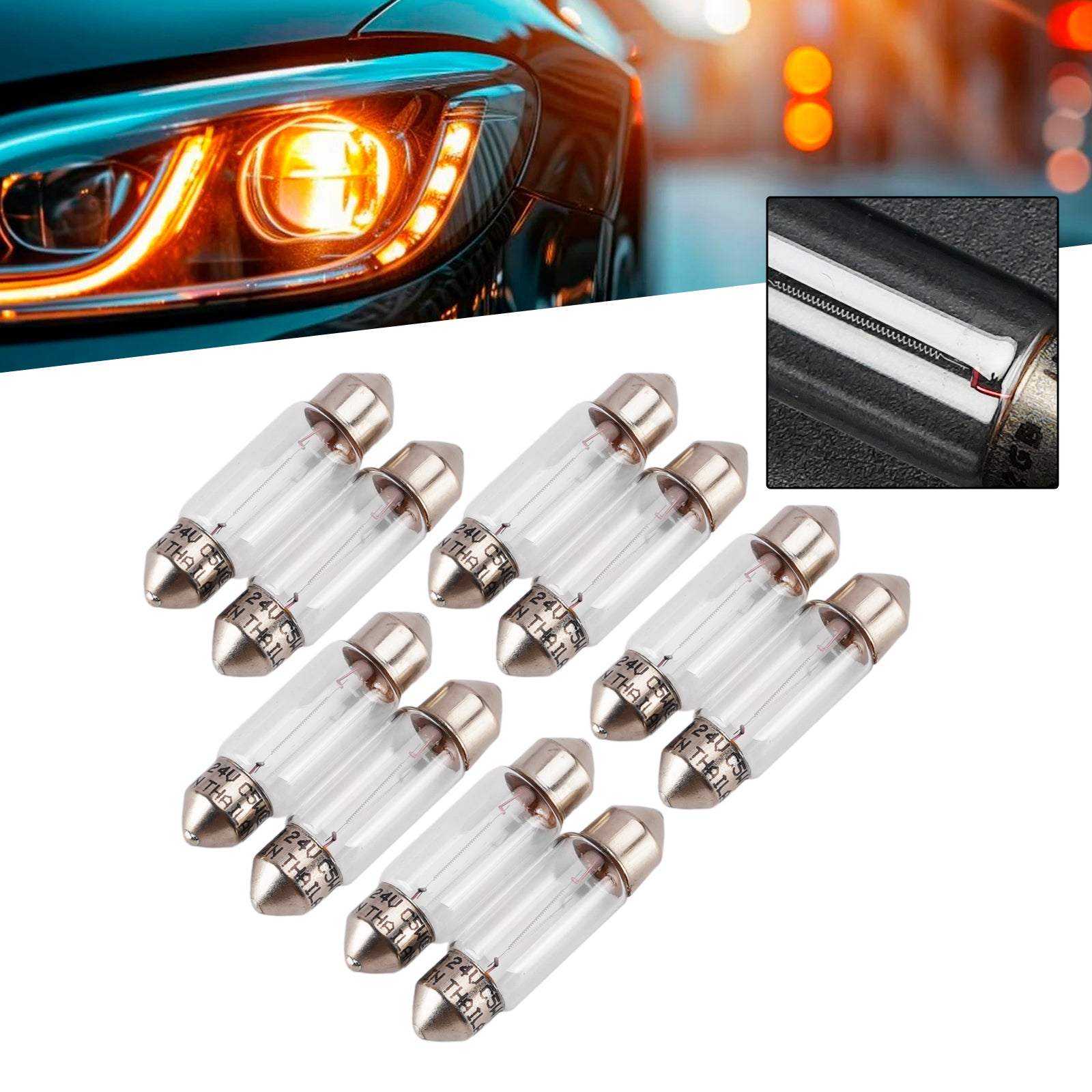 Ampoule Auxiliaire Halogène Automobile C5W 24V 5W Pour HELLA 8GM 002 092-241