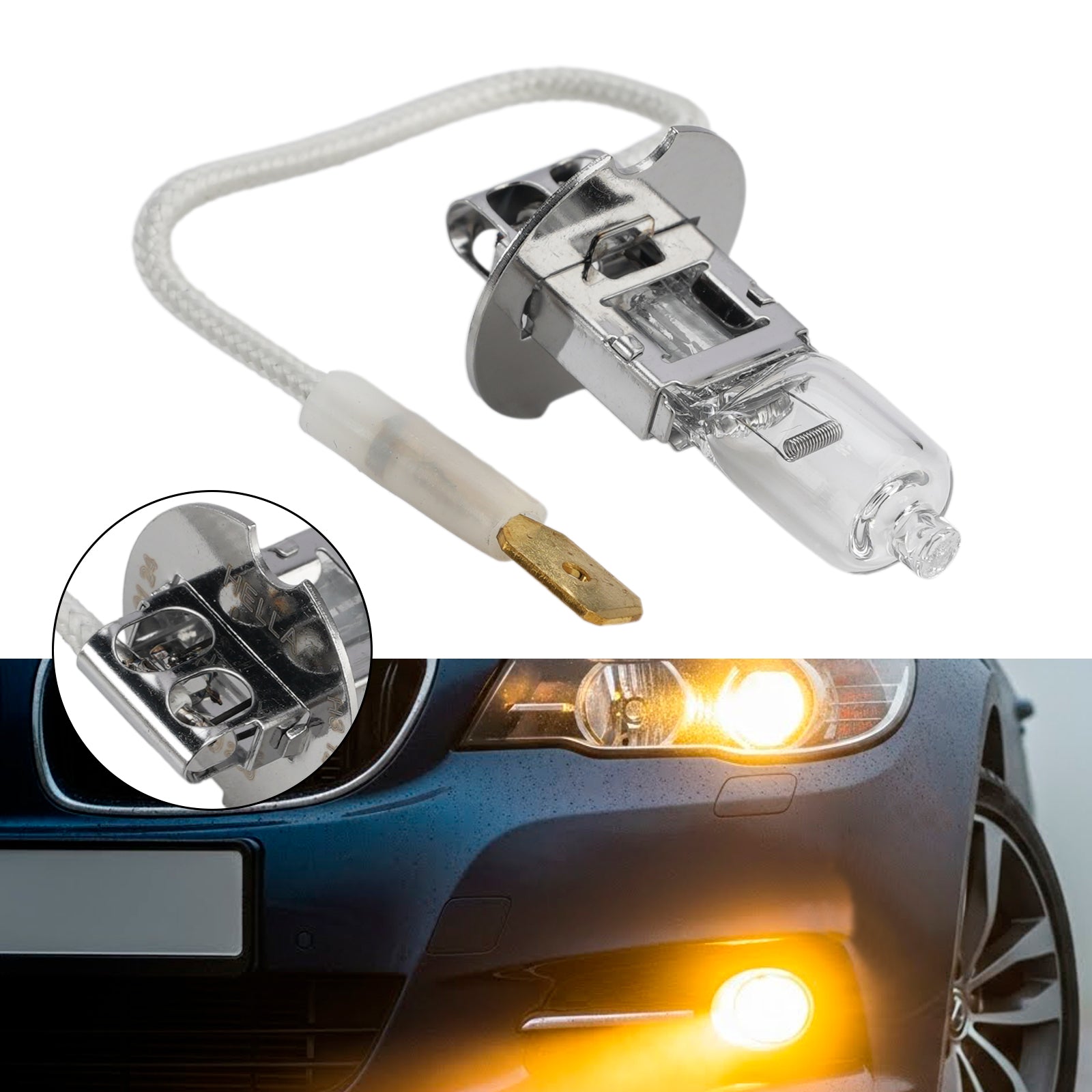 Ampoule Phare Halogène Auto H3 12V 55W PK22s Pour HELLA 8GH 178 555-064