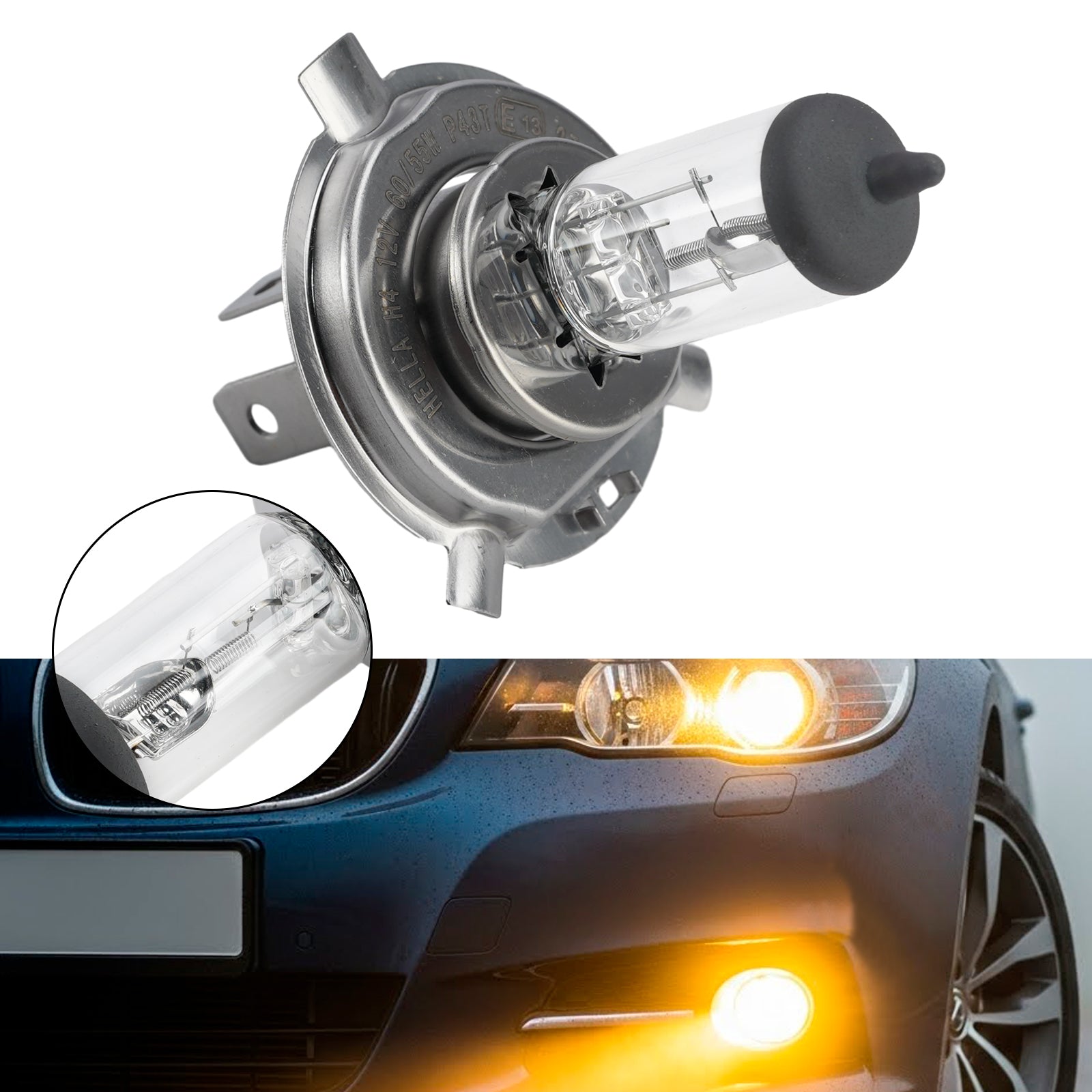 Ampoule Phare Halogène Auto H4 12V 60/55W P43t Pour HELLA 8GJ 178 555-003