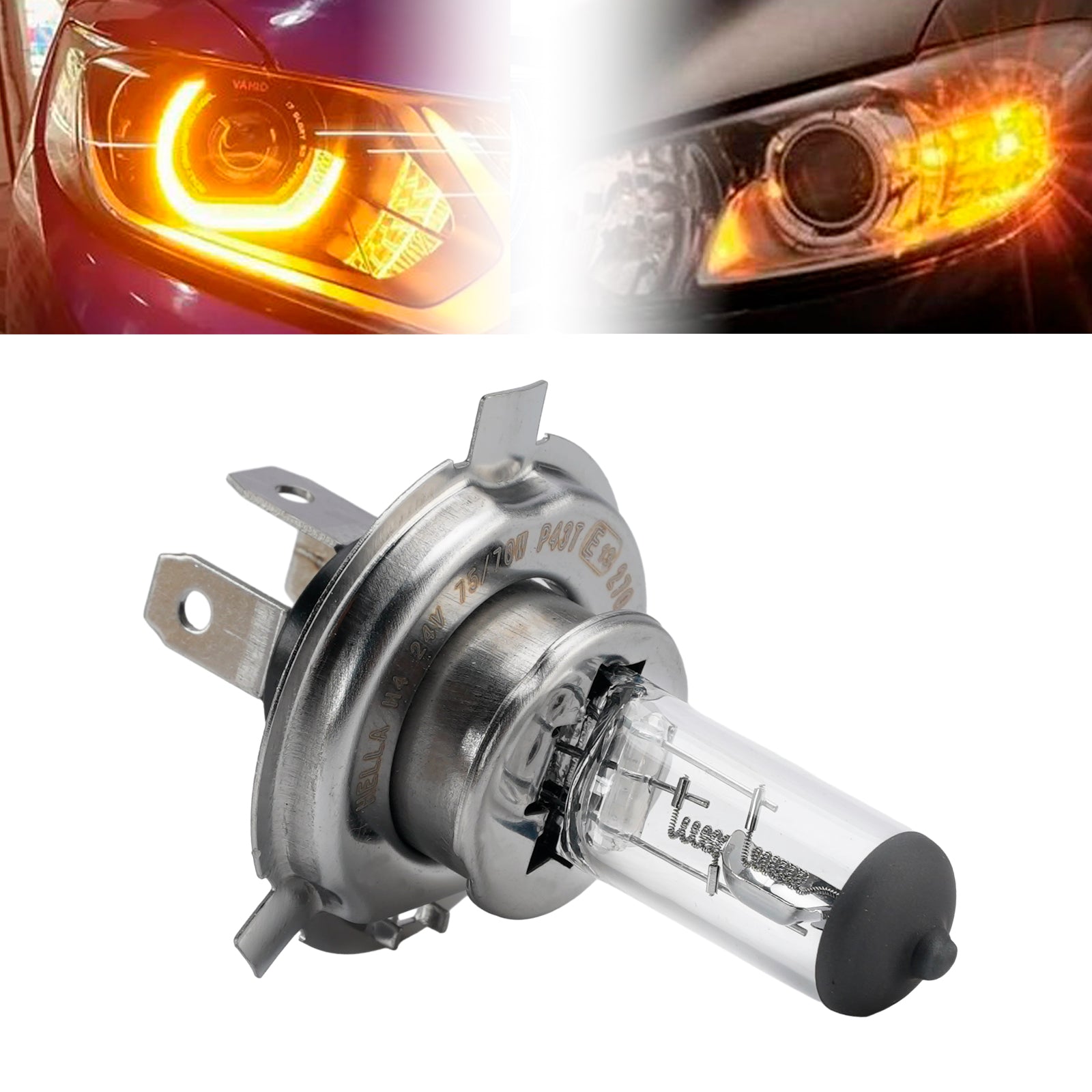 Ampoule Phare Halogène Auto H4 24V 75/70W P43t Pour HELLA 8GJ 002 525-253