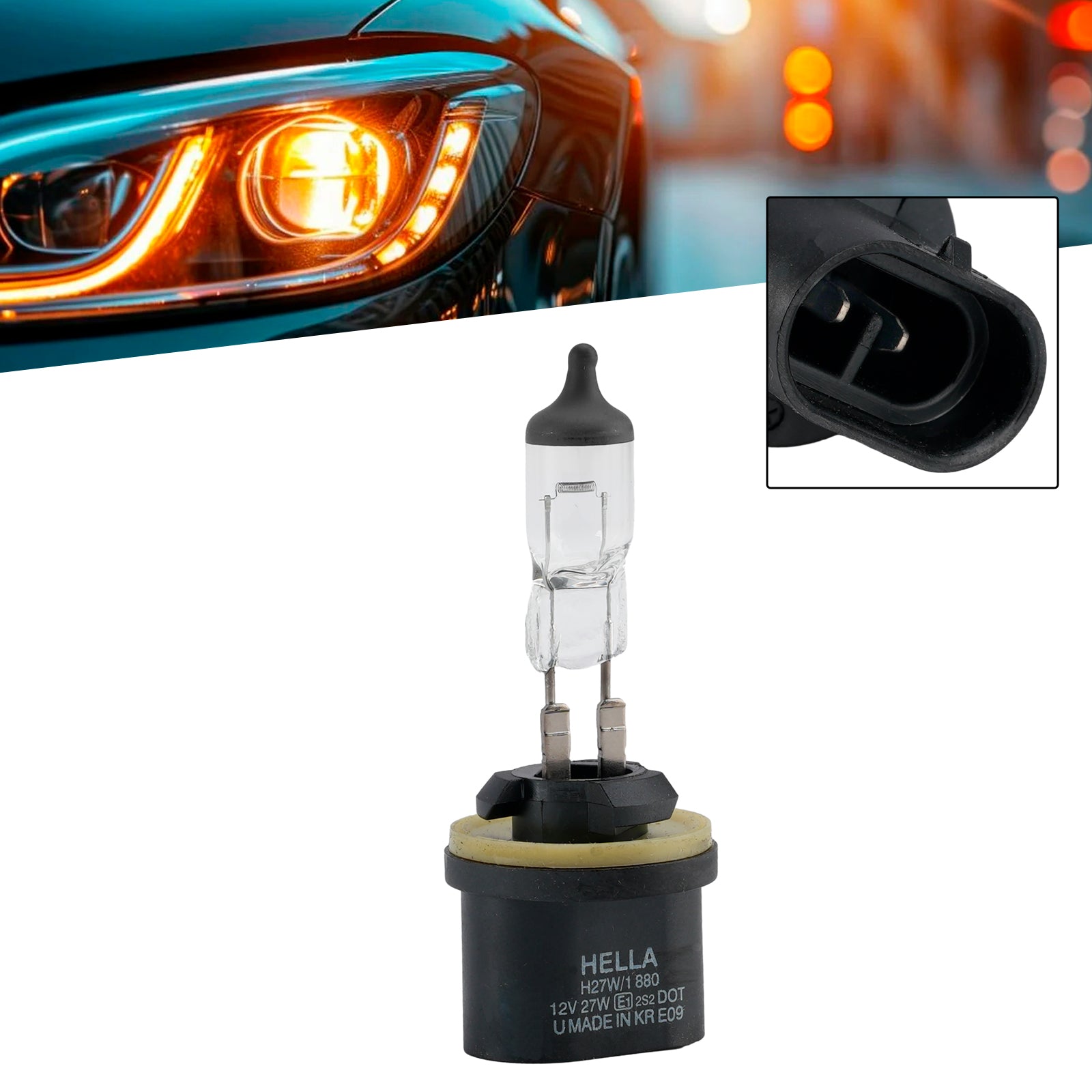 Ampoule Phare Halogène Auto 880 H27W/1 12V 27W PG13 Pour HELLA 8GH 008 991-021