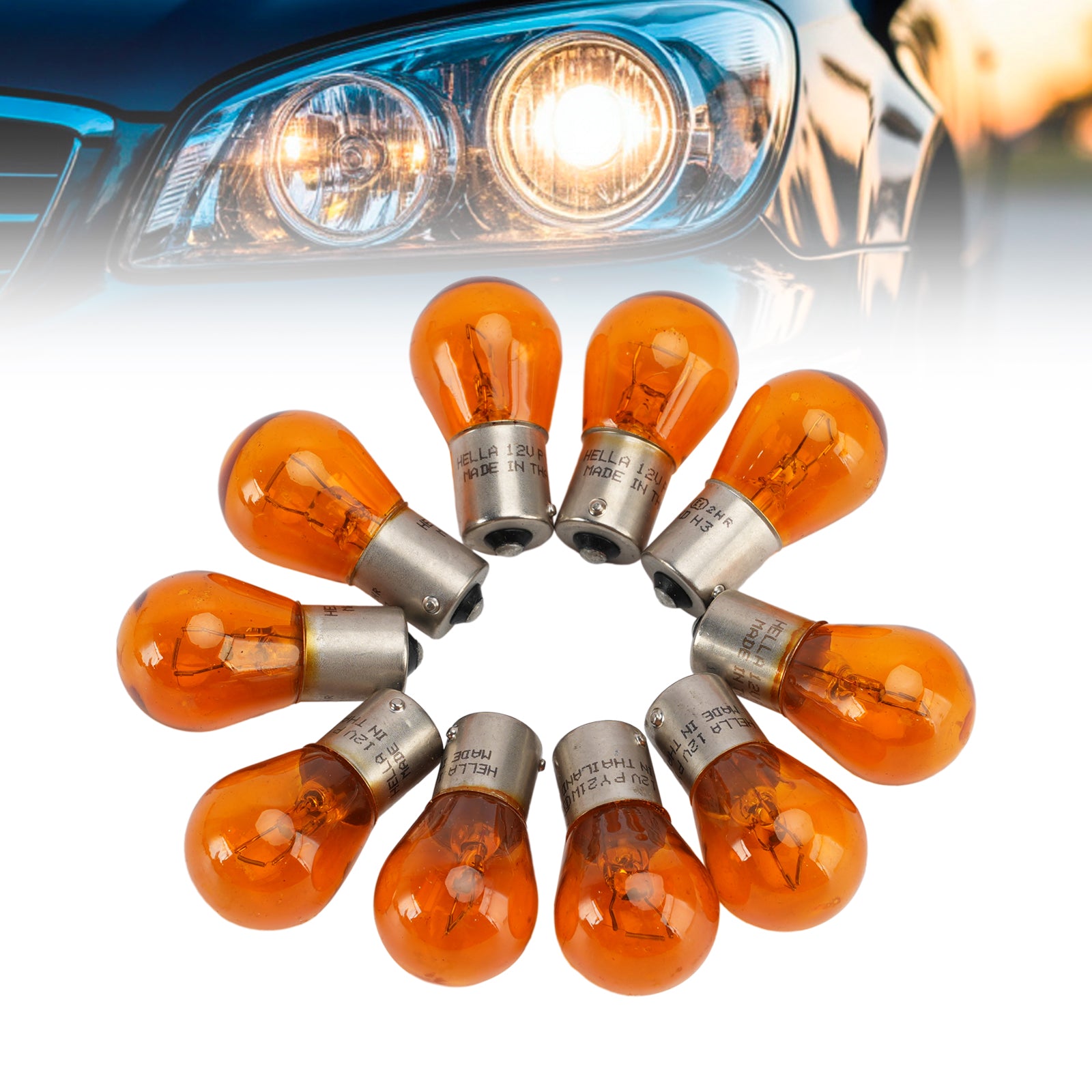 Ampoule Auxiliaire Halogène Automobile PY21W 12V 21W Pour HELLA 8GA 006 841-121