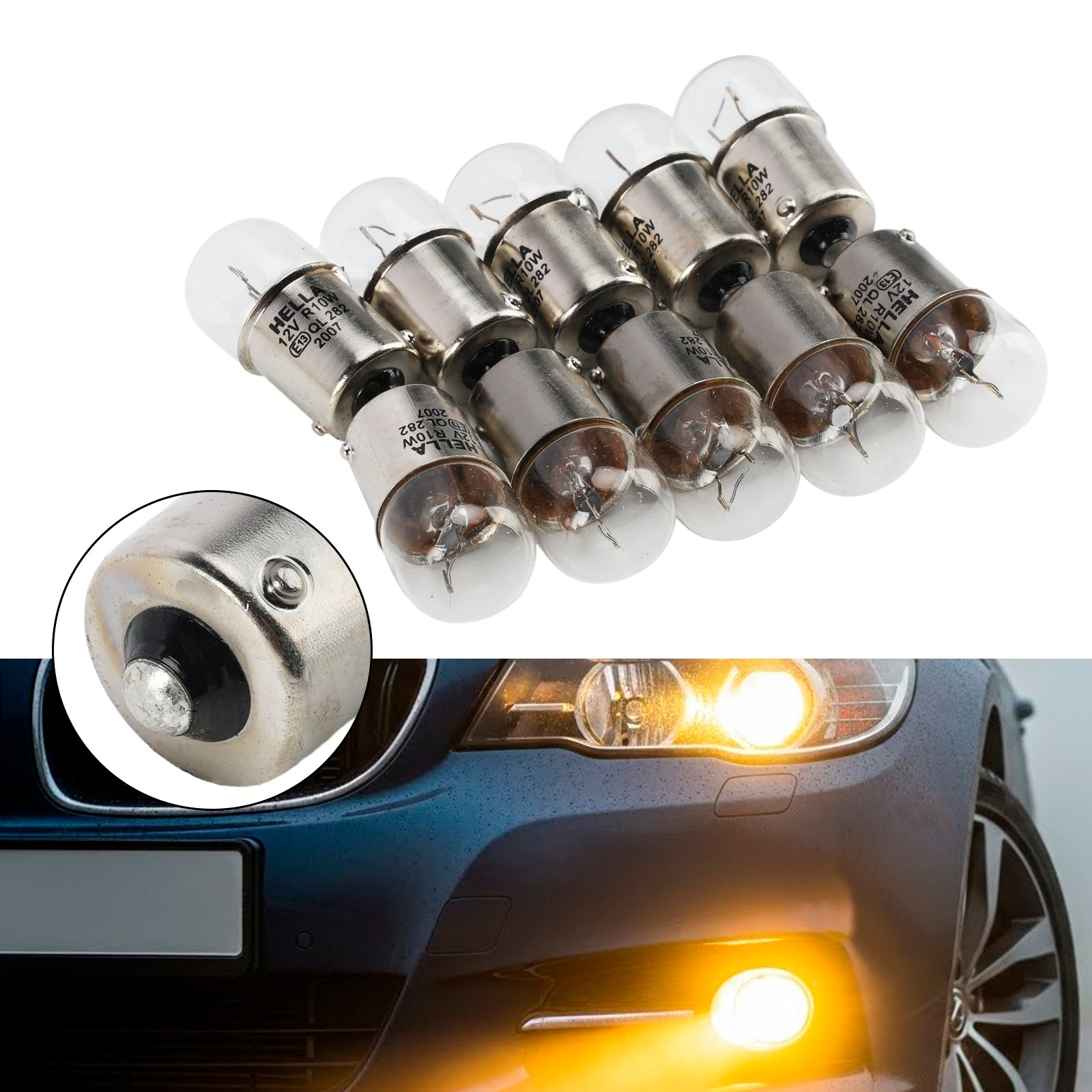 Ampoule Auxiliaire Halogène Voiture R10W 12V 10W Pour HELLA 8GA 178 560-021