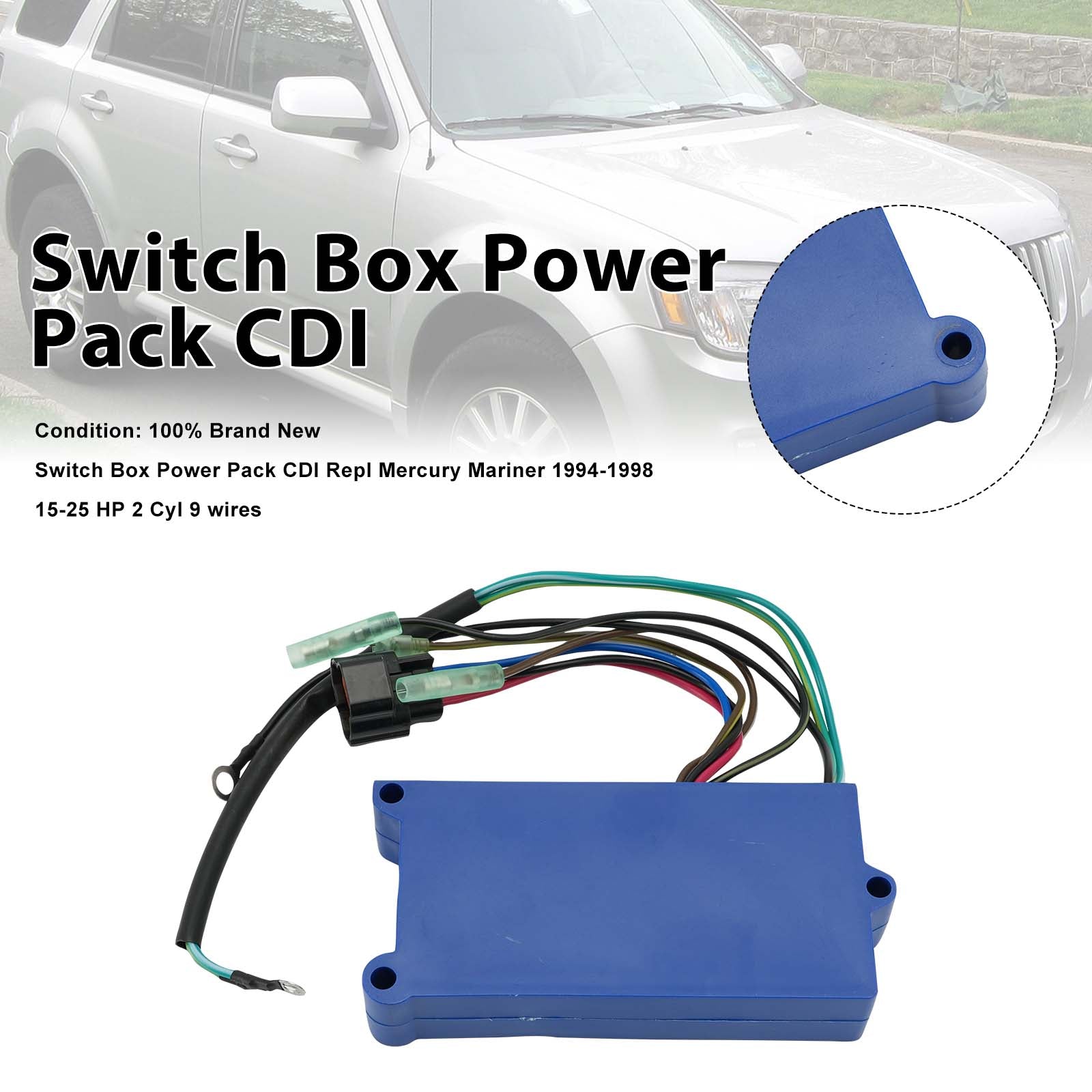 Boîtier de commutation bloc d'alimentation CDI pour Mercury Mariner 15-25 HP 2 Cyl 9 fils 18495A9