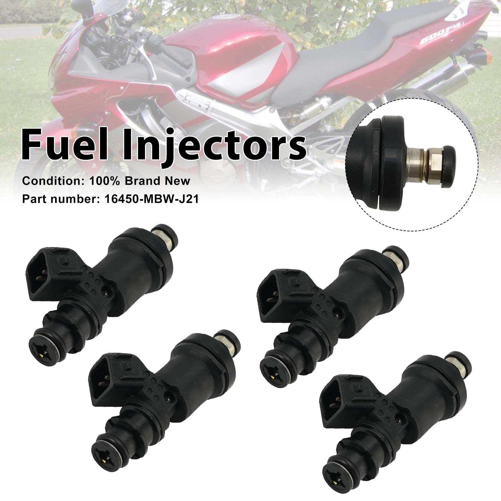 4PC Injecteurs de carburant 16450-MBW-J21 pour Honda CBR600F4 2001-2006