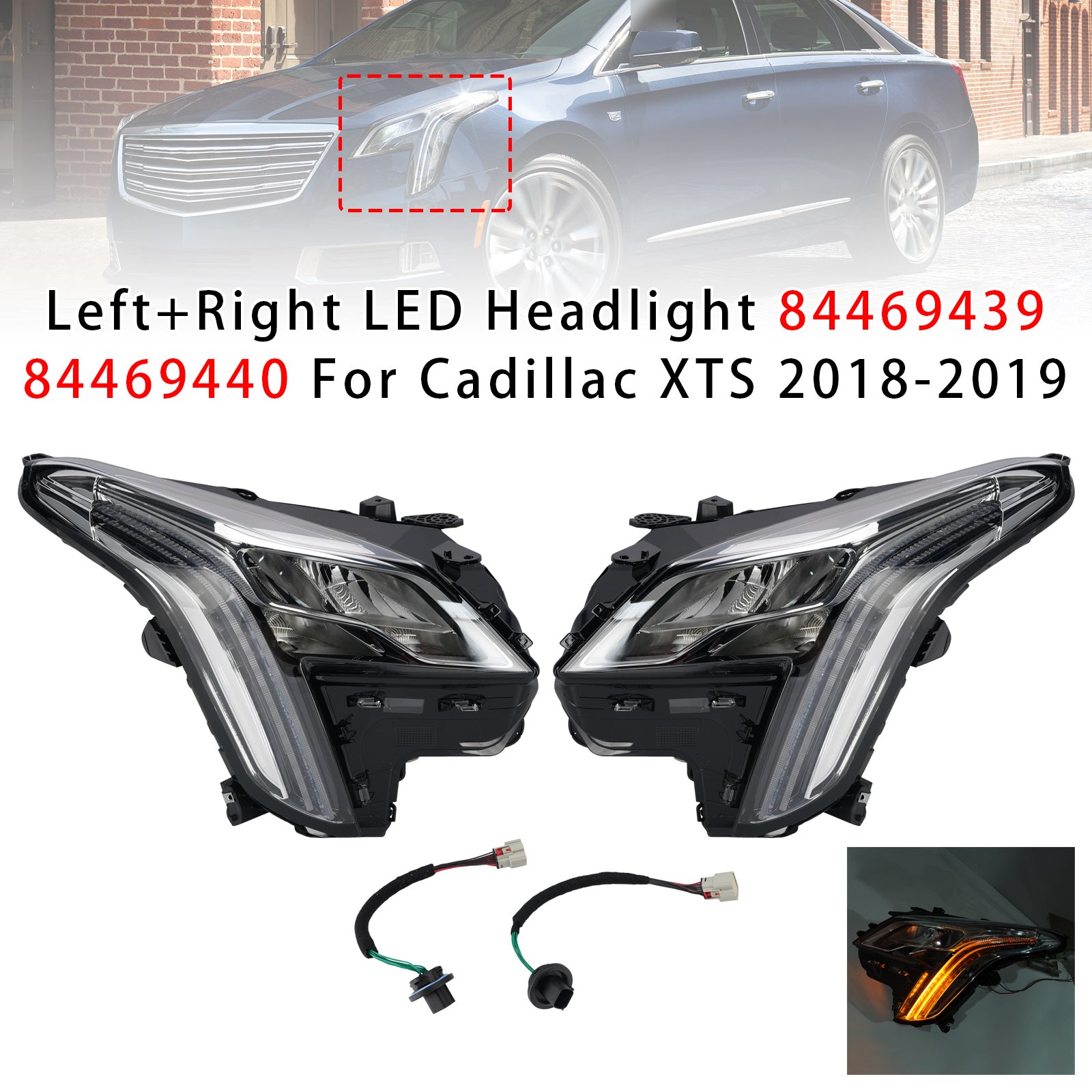 Phare LED Gauche+Droit 84469439 84469440 Pour Cadillac XTS 2018-2019