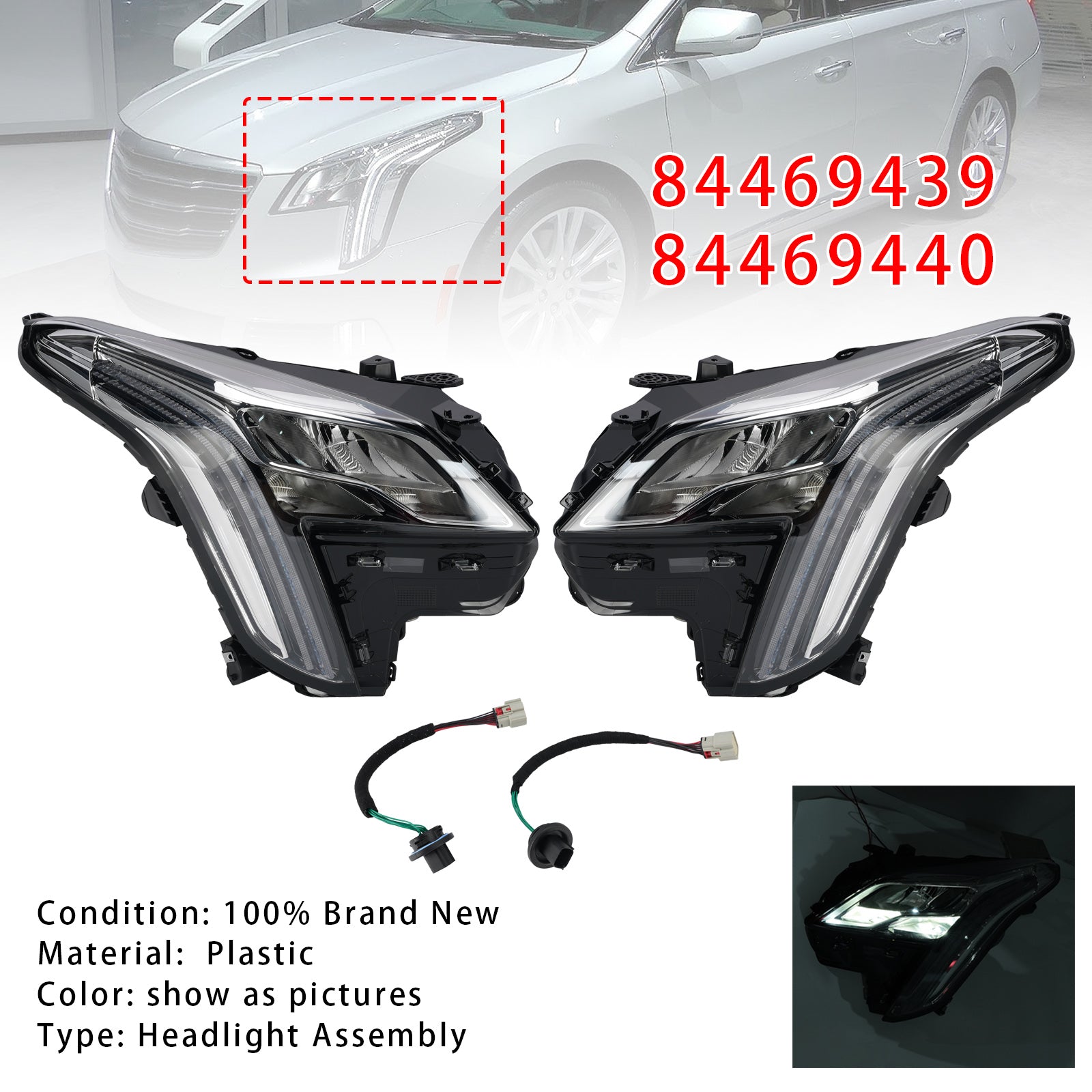Phare LED Gauche+Droit 84469439 84469440 Pour Cadillac XTS 2018-2019