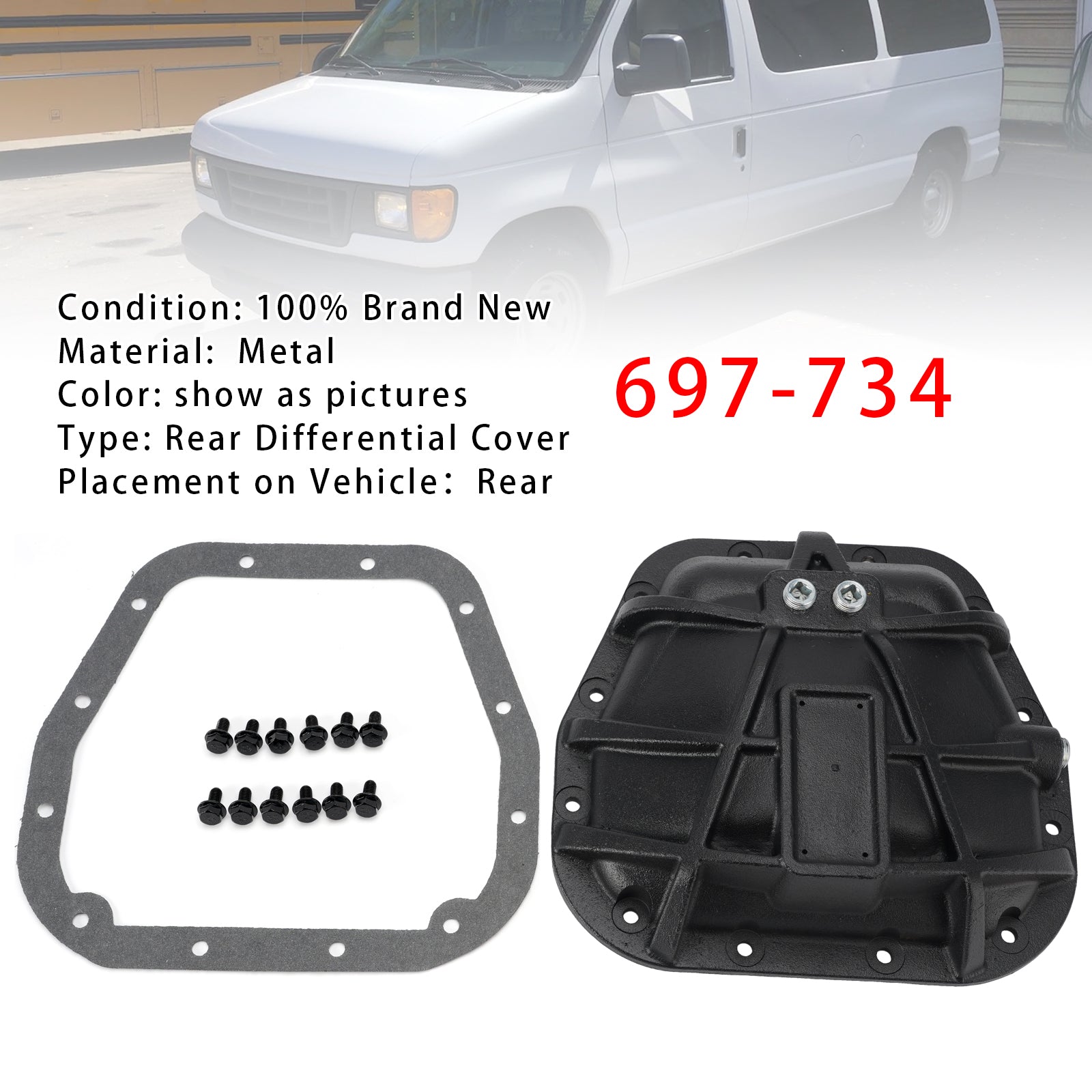 697-734 Couvercle De Différentiel Arrière Pour Ford Transit-150 2015-2020