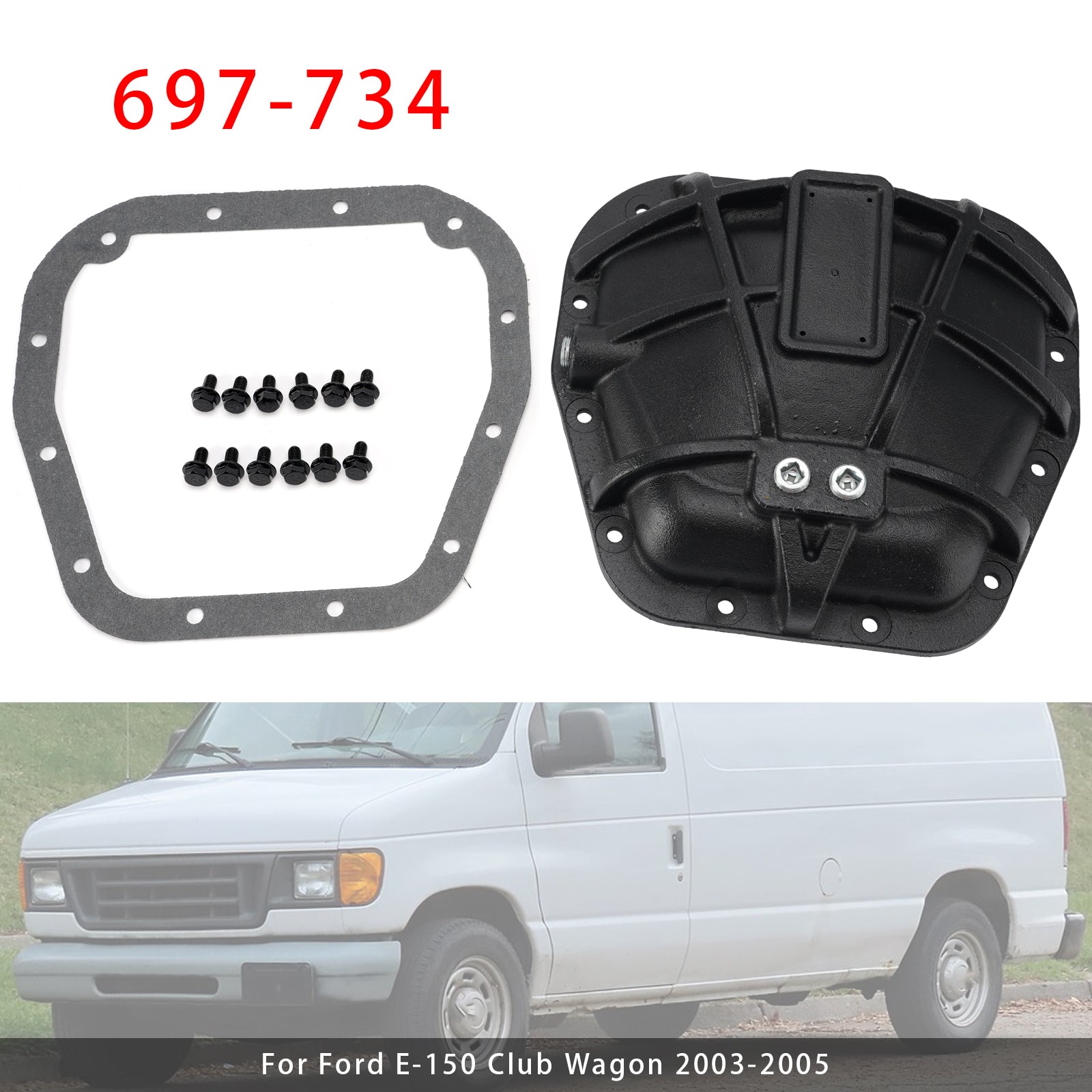 697-734 Couvercle De Différentiel Arrière Pour Ford Transit-150 2015-2020