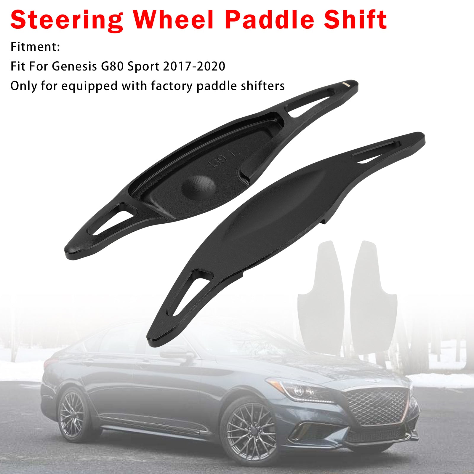 Palettes De Changement De Vitesse Pour Genesis G80 Sport 17-20 Aluminium Noir