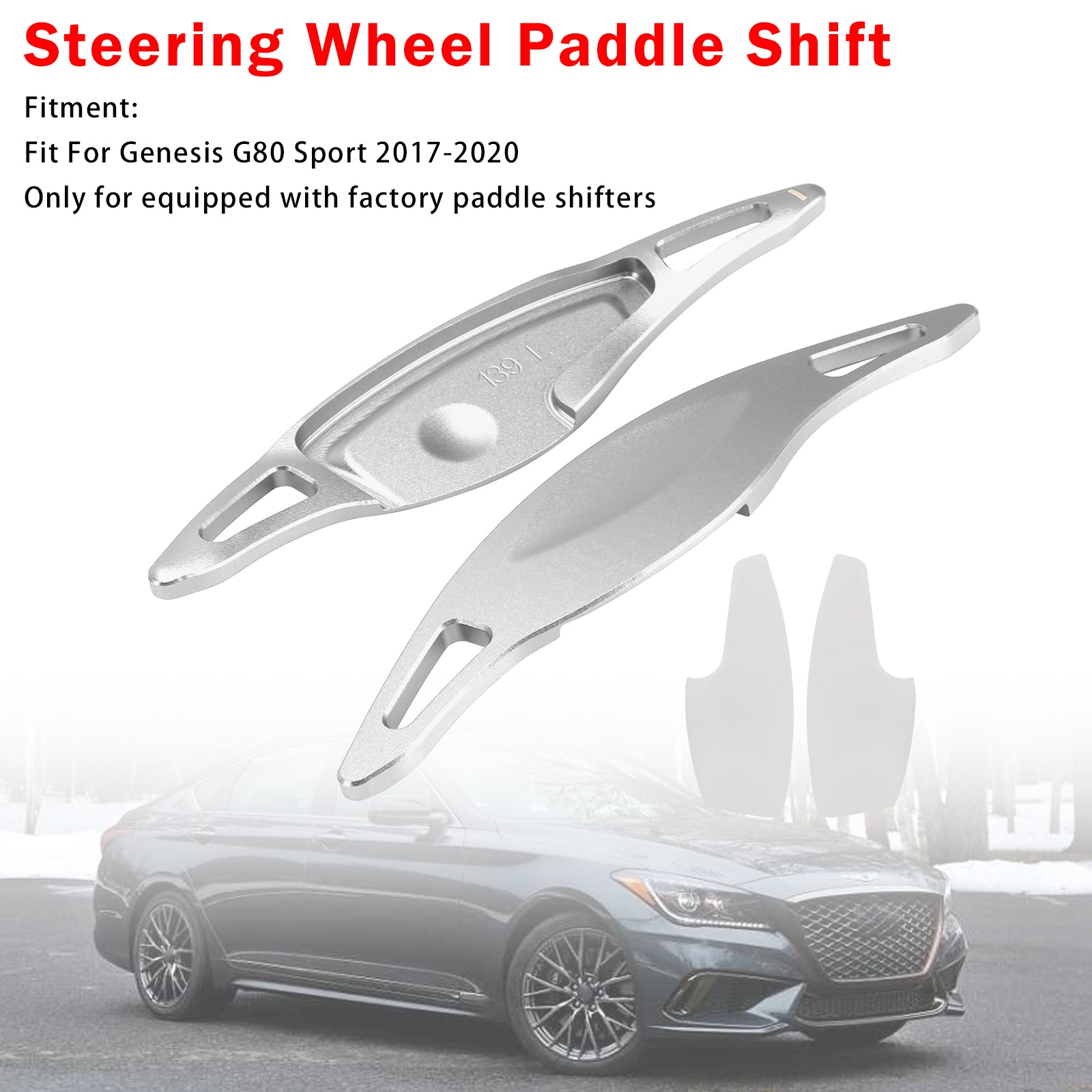 Palettes De Changement De Vitesse Pour Genesis G80 Sport 17-20 Aluminium Argent