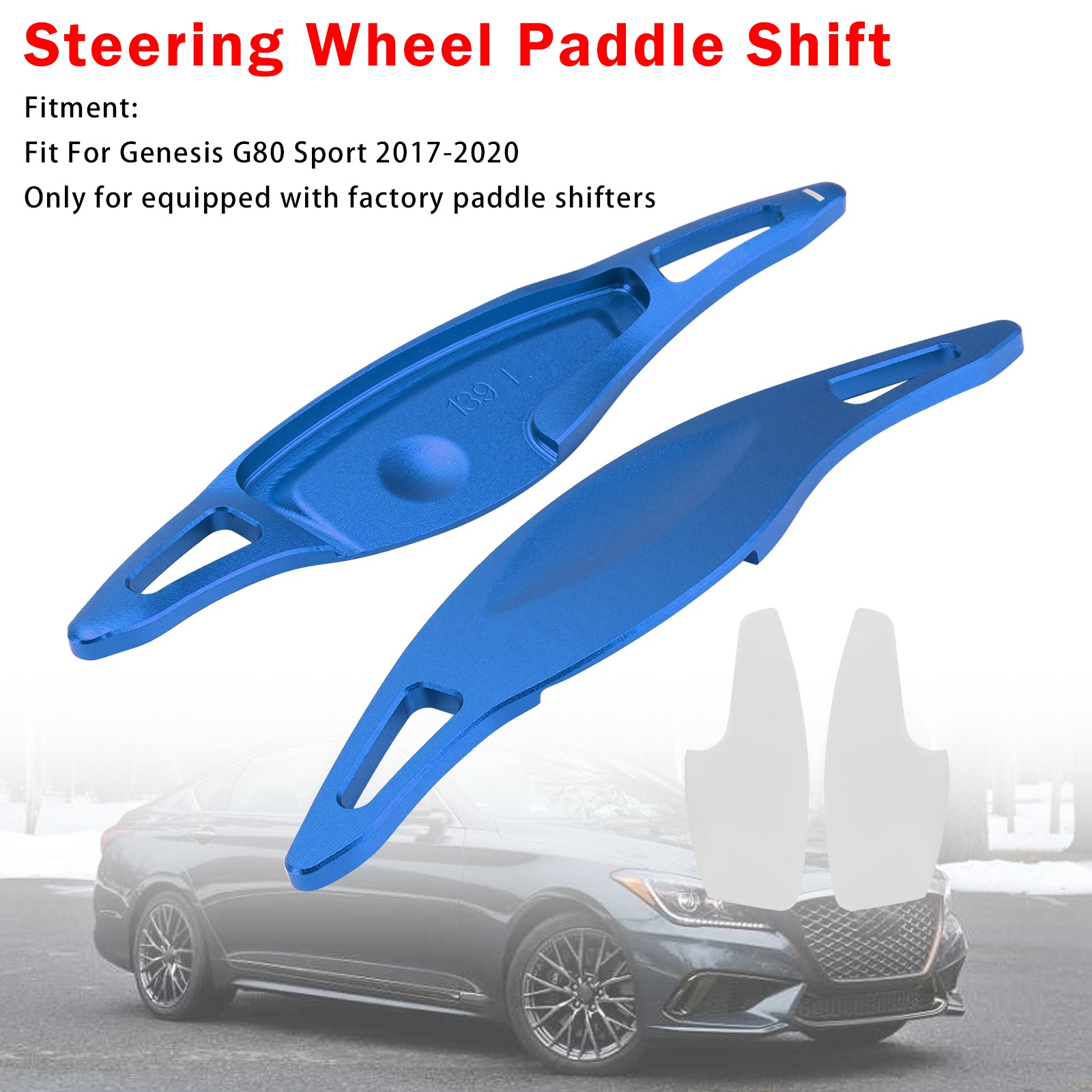 Palettes De Changement De Vitesse Pour Genesis G80 Sport 17-20 Aluminium Bleu
