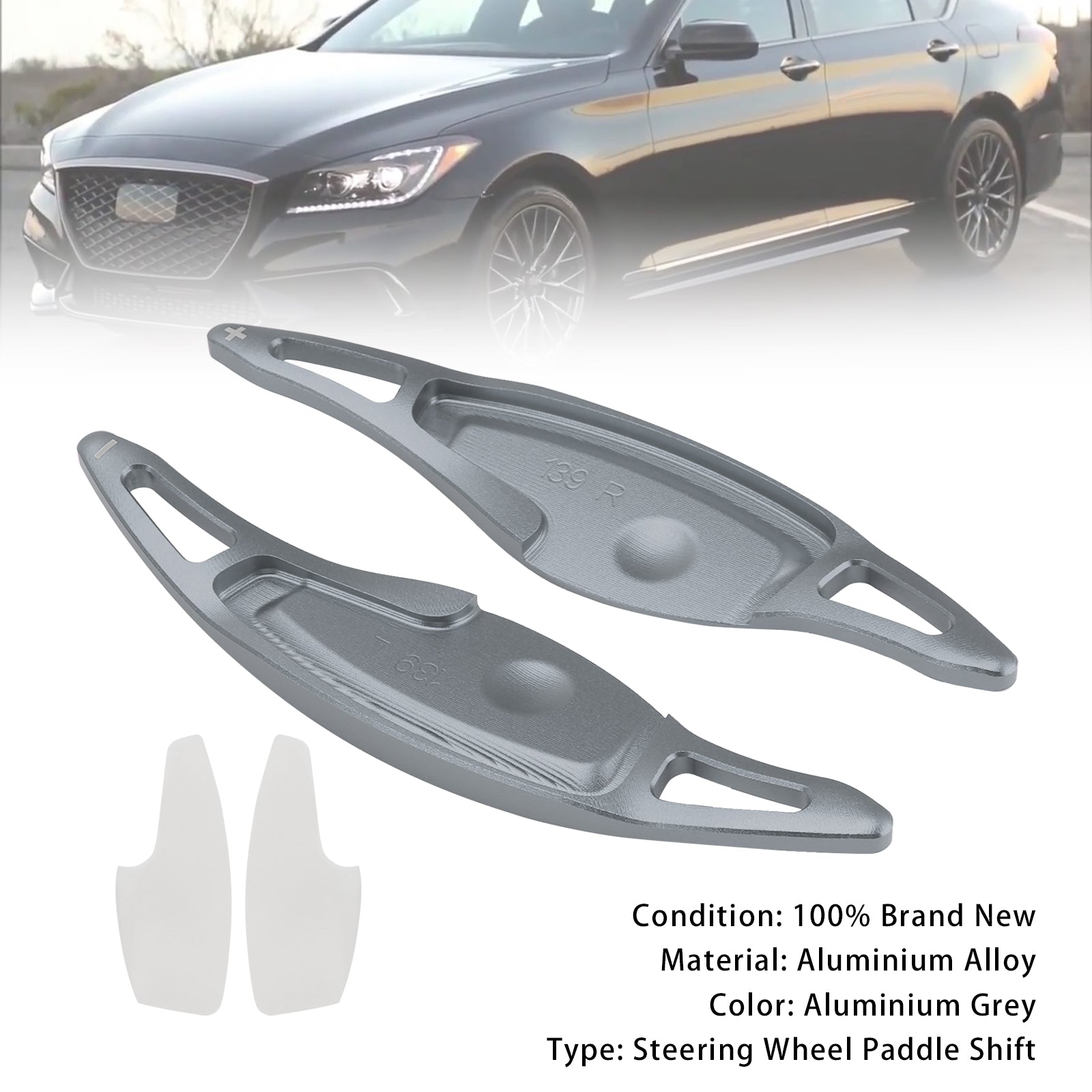 Palettes De Changement De Vitesse Pour Genesis G80 Sport 17-20 Aluminium Gris