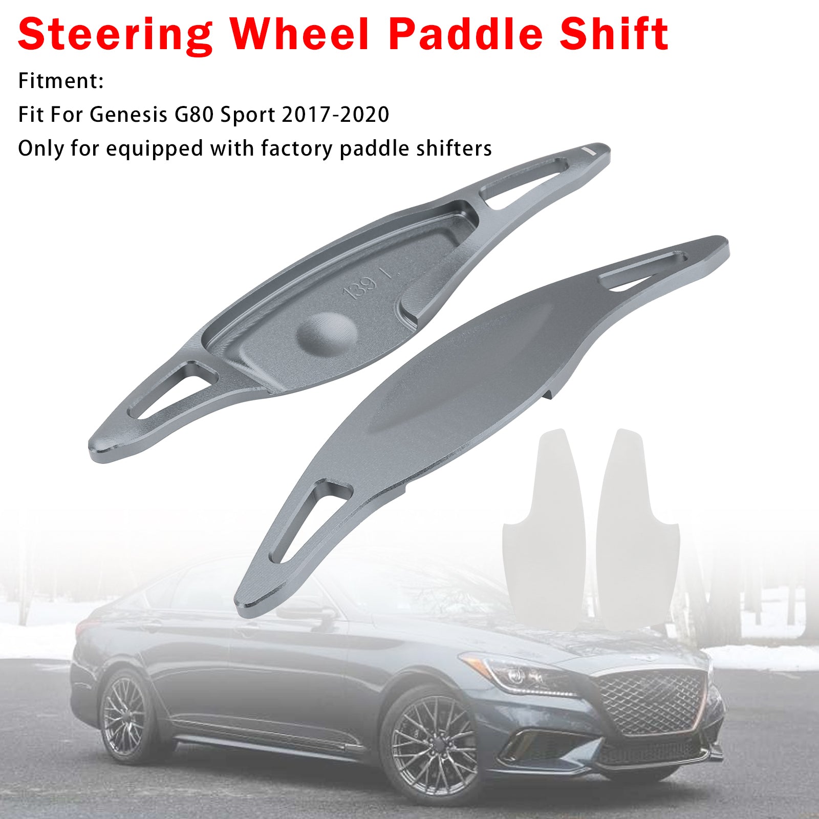 Palettes De Changement De Vitesse Pour Genesis G80 Sport 17-20 Aluminium Gris