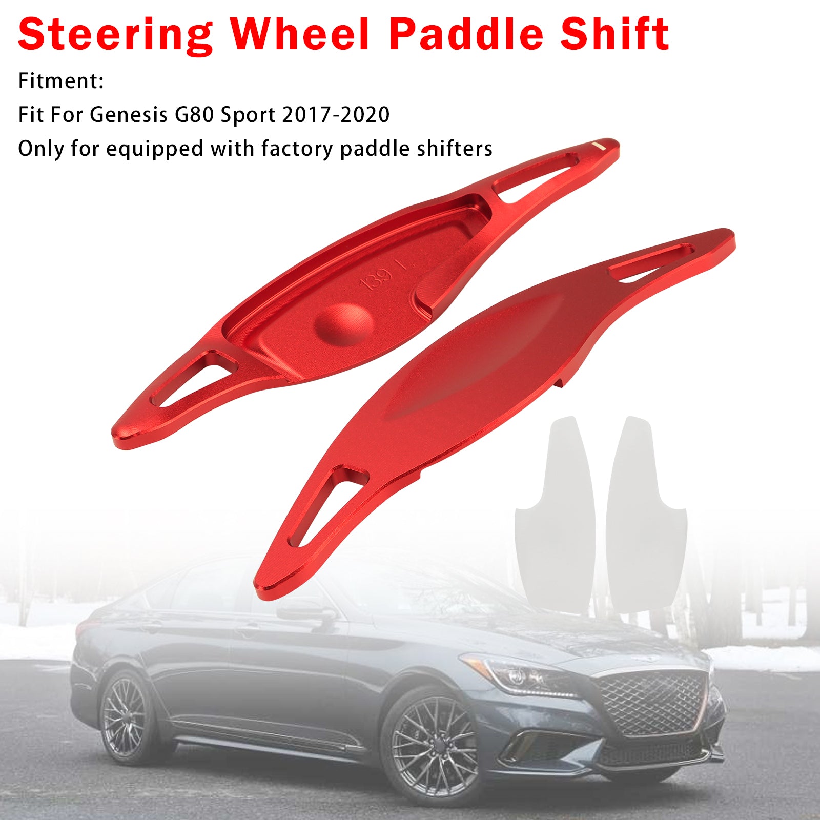 Palettes De Changement De Vitesse Pour Genesis G80 Sport 17-20 Aluminium Rouge