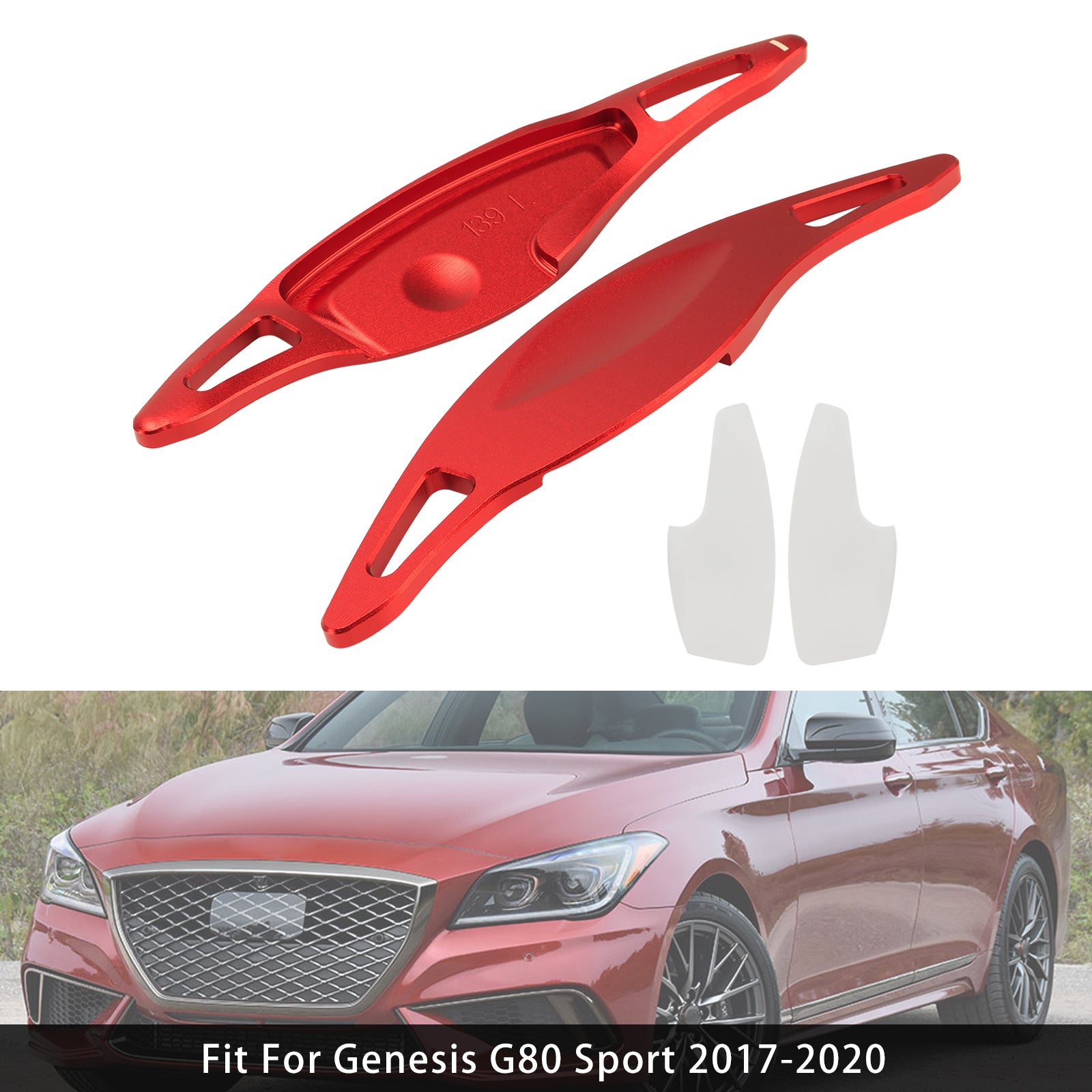 Palettes De Changement De Vitesse Pour Genesis G80 Sport 17-20 Aluminium Rouge