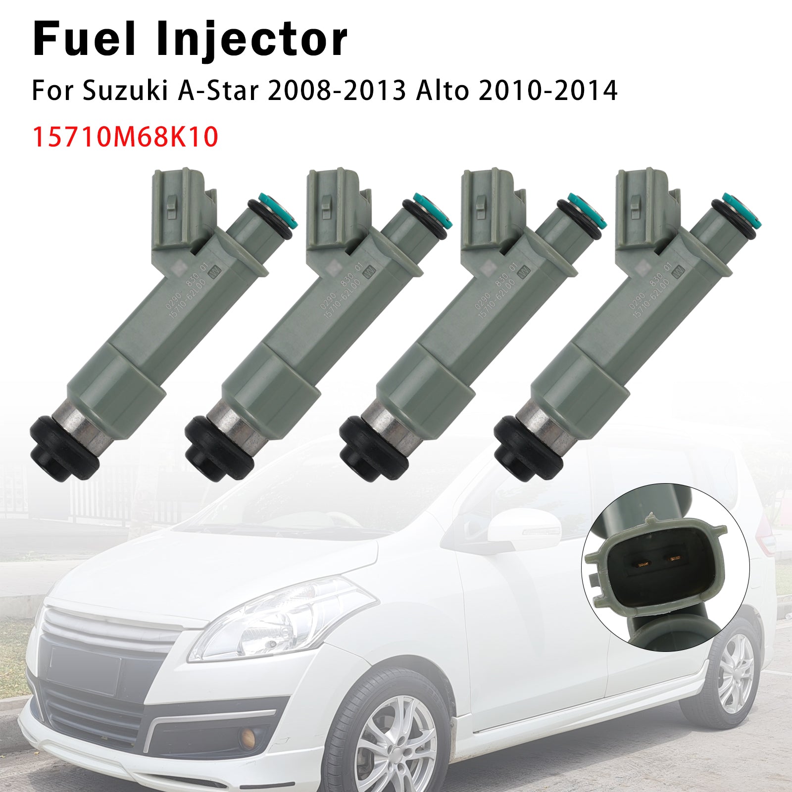 4X Injecteur Carburant Pour Suzuki A-Star 2008-2013 Alto 2010-2014 15710M68K10