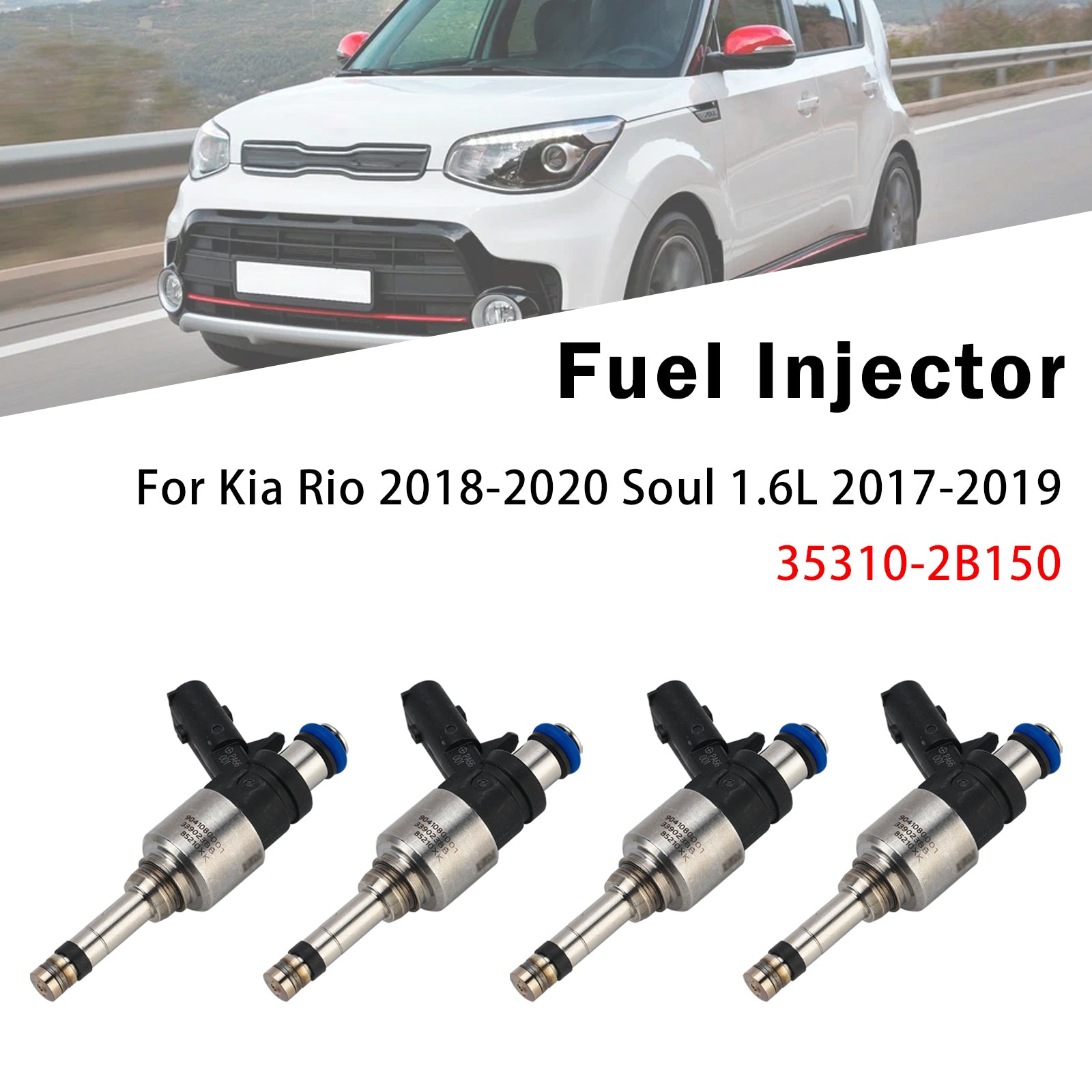4X Injecteur Carburant Pour Kia Rio 2018-2020 Soul 1.6L 2017-2019 35310-2B150