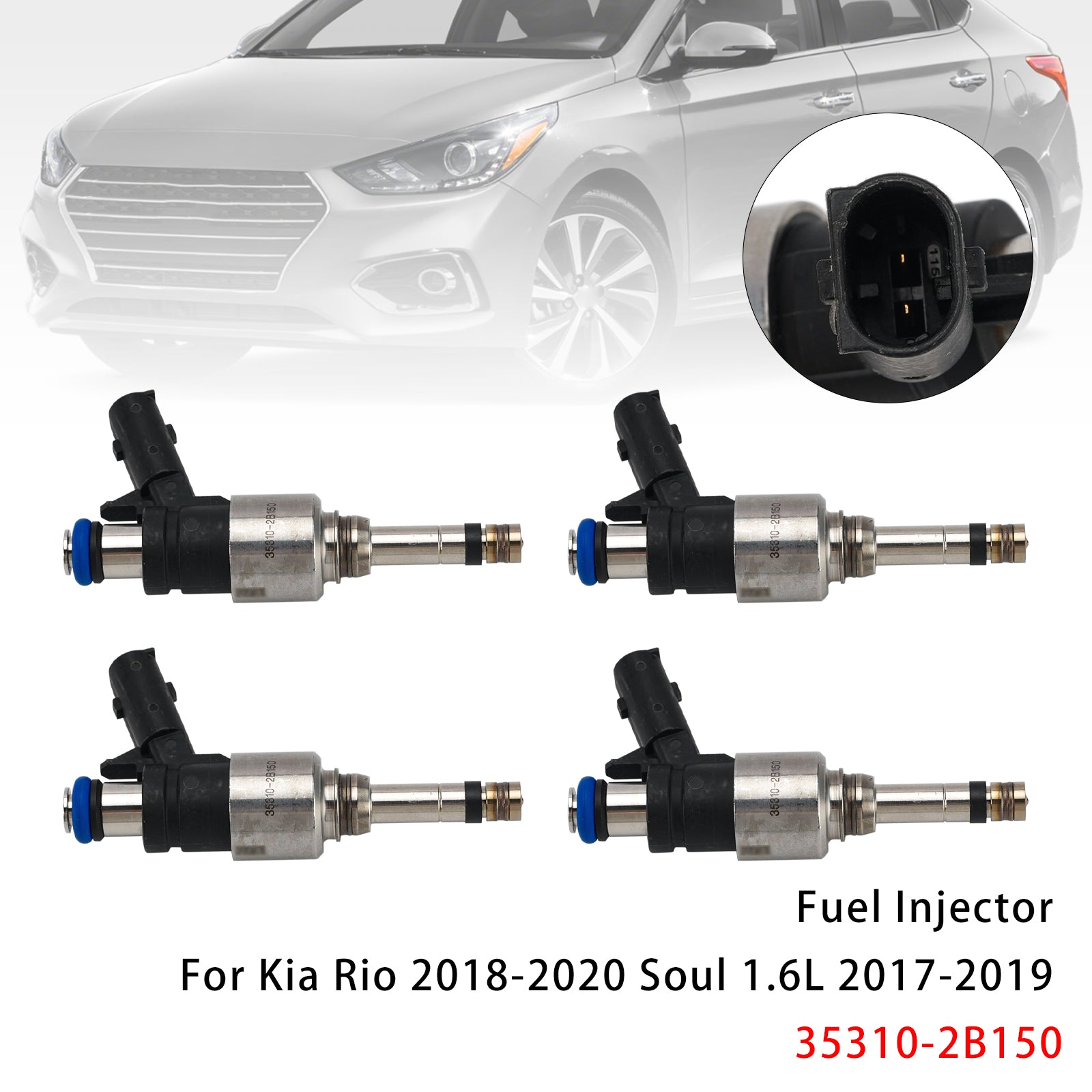 4X Injecteur Carburant Pour Kia Rio 2018-2020 Soul 1.6L 2017-2019 35310-2B150