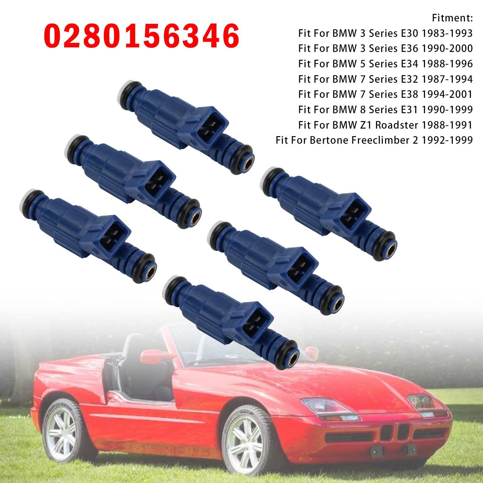 6X Injecteur Carburant Pour BMW 3 Series 1990-00 5 Series 1988-1996 0280156346