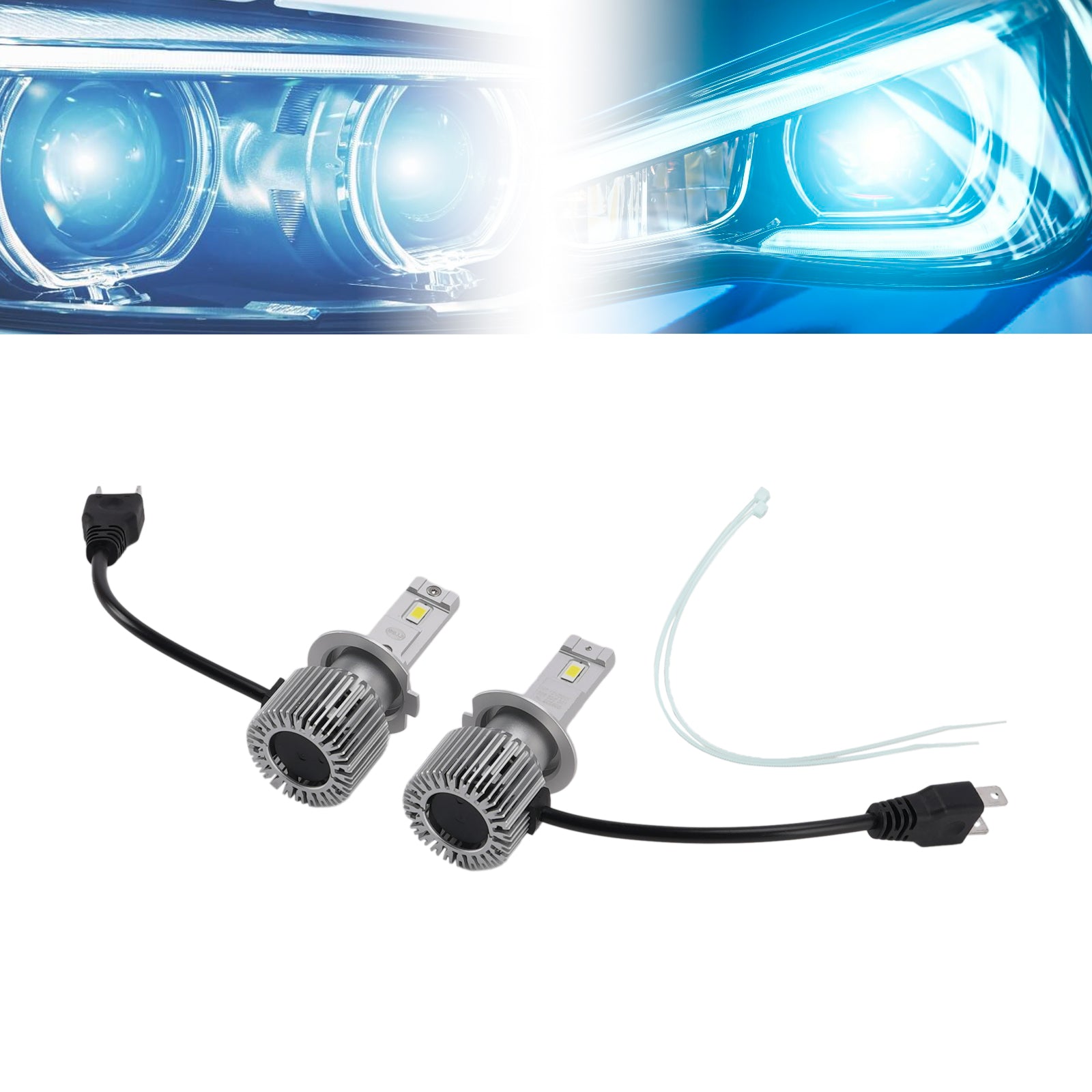 Kit Ampoule LED Phare Feu Route Croisement H7 12V 35W 6500K 2500LM Pour HELLA
