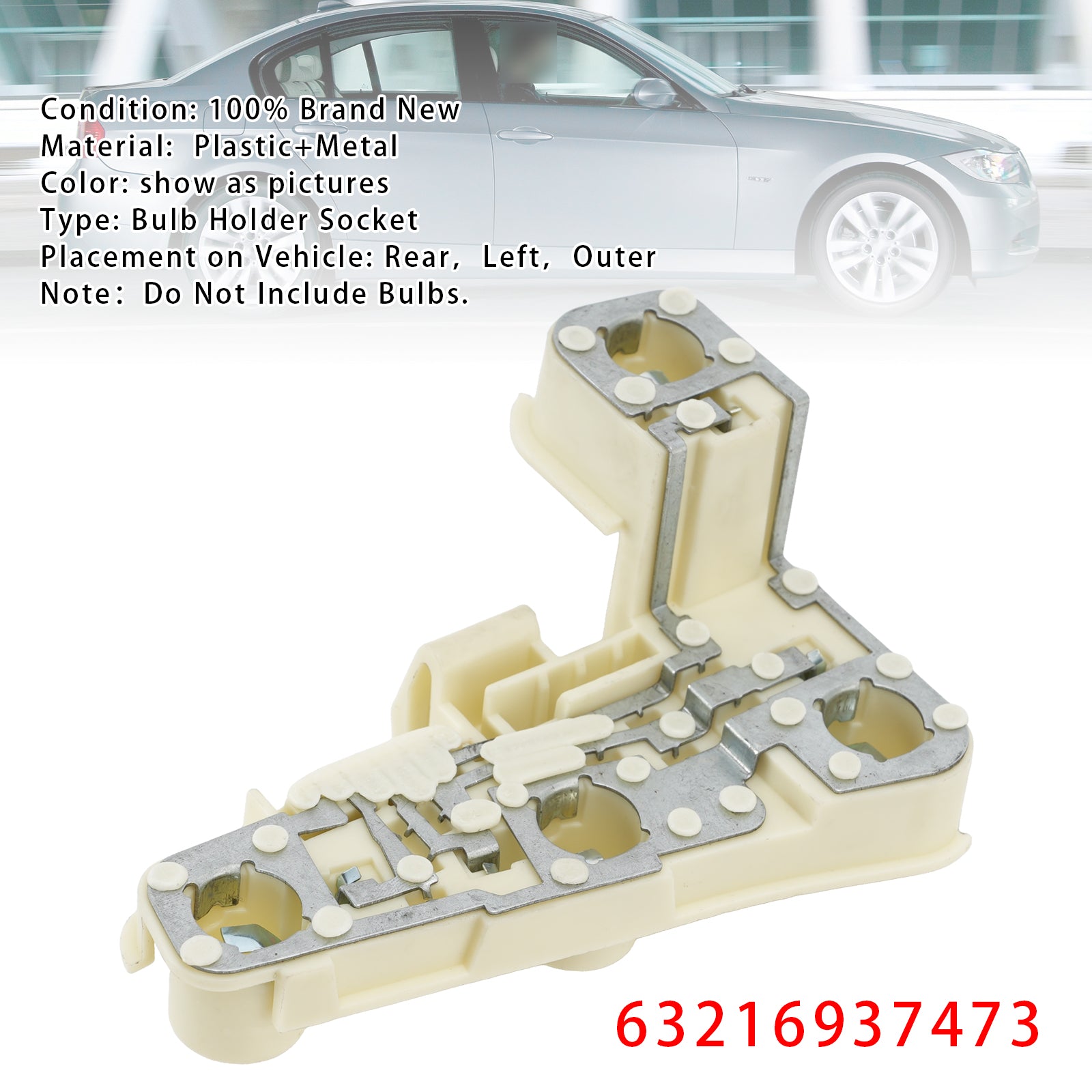 Arrière Gauche Support D'ampoule Socket Pour BMW 3 E90(Sedan) 2005-2008(Pre-LCI)