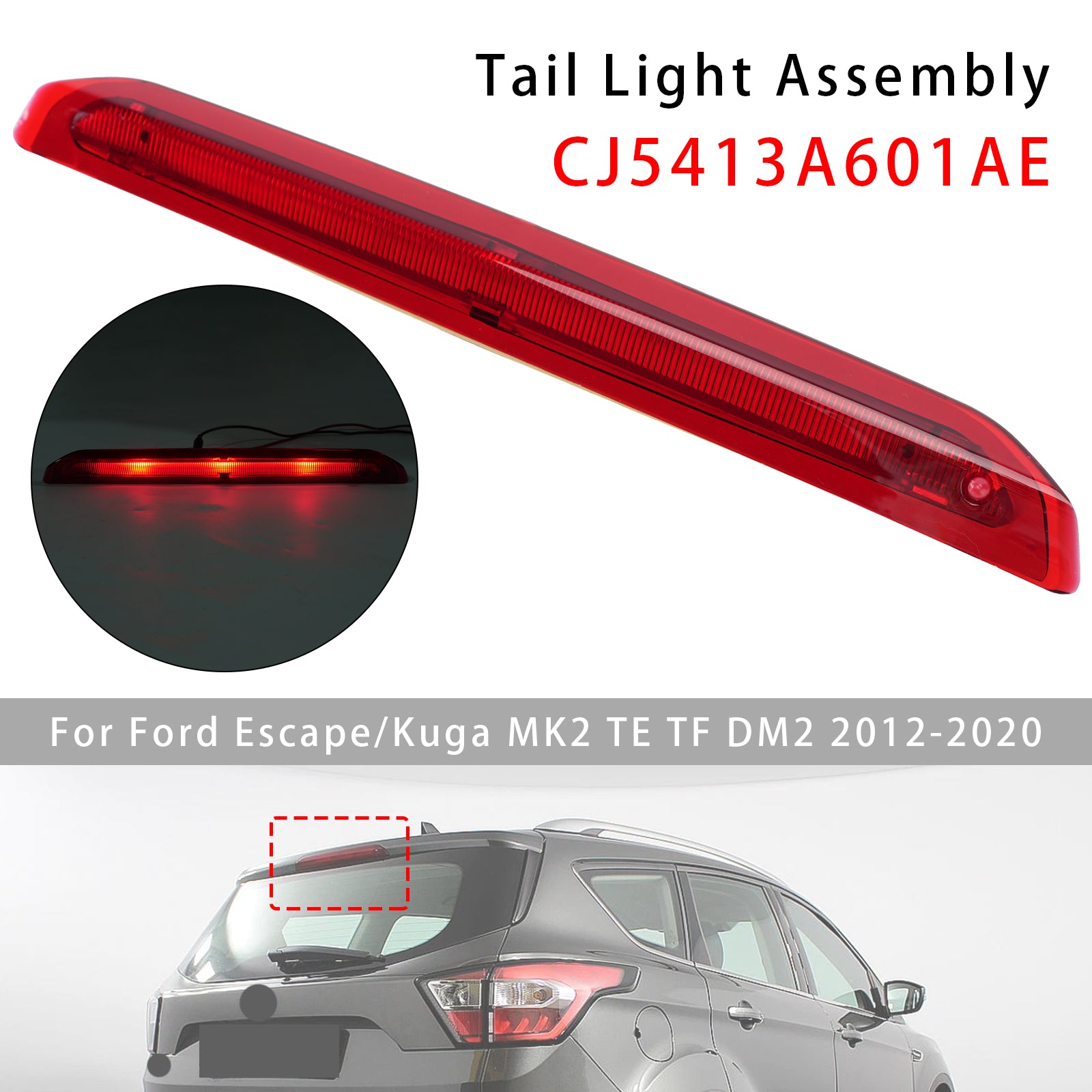 Feu Stop Surélevé Arrière Rouge Pour Ford Kuga Mk2 2012-2020