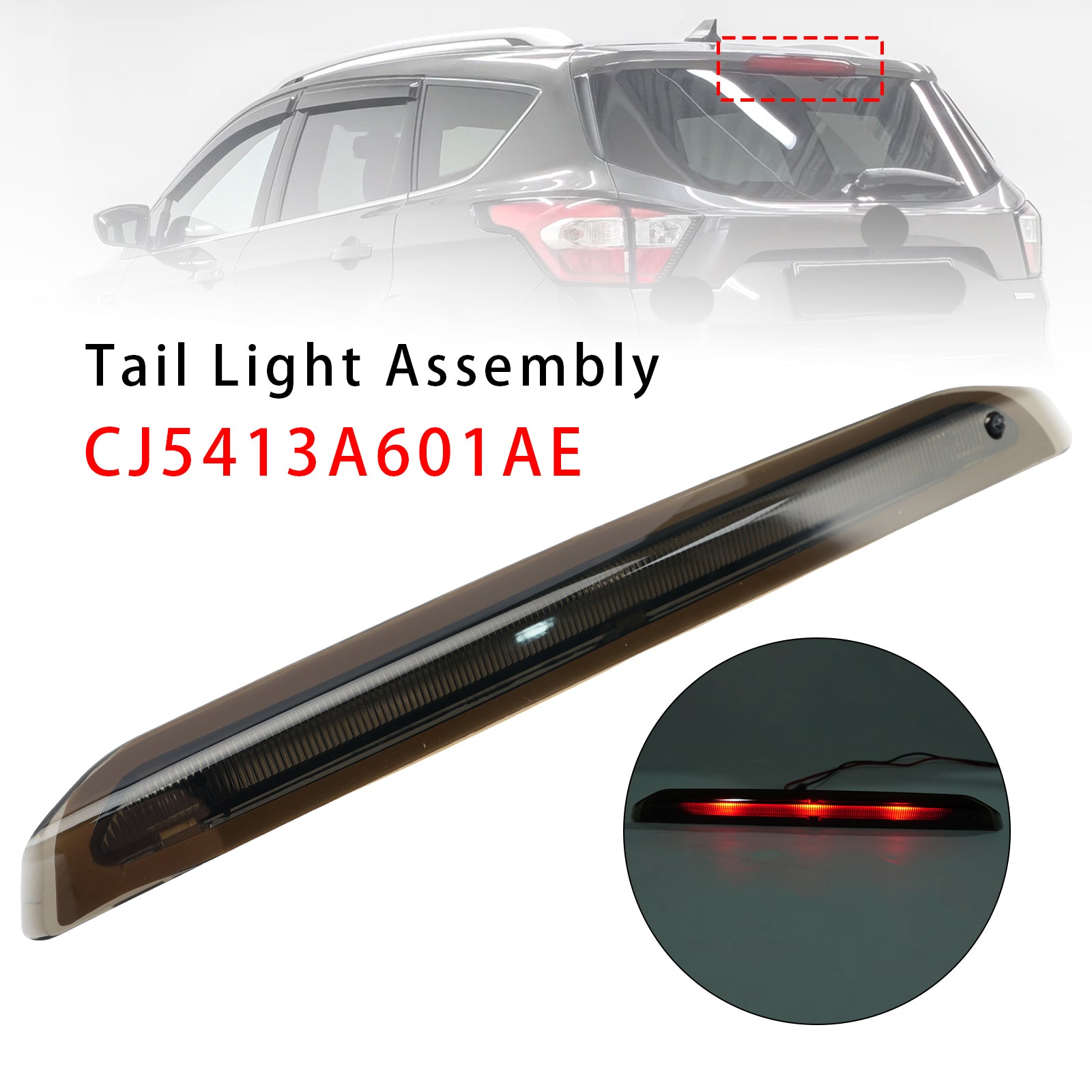 Feu Stop Surélevé Arrière Noir Pour Ford Kuga Mk2 2012-2020