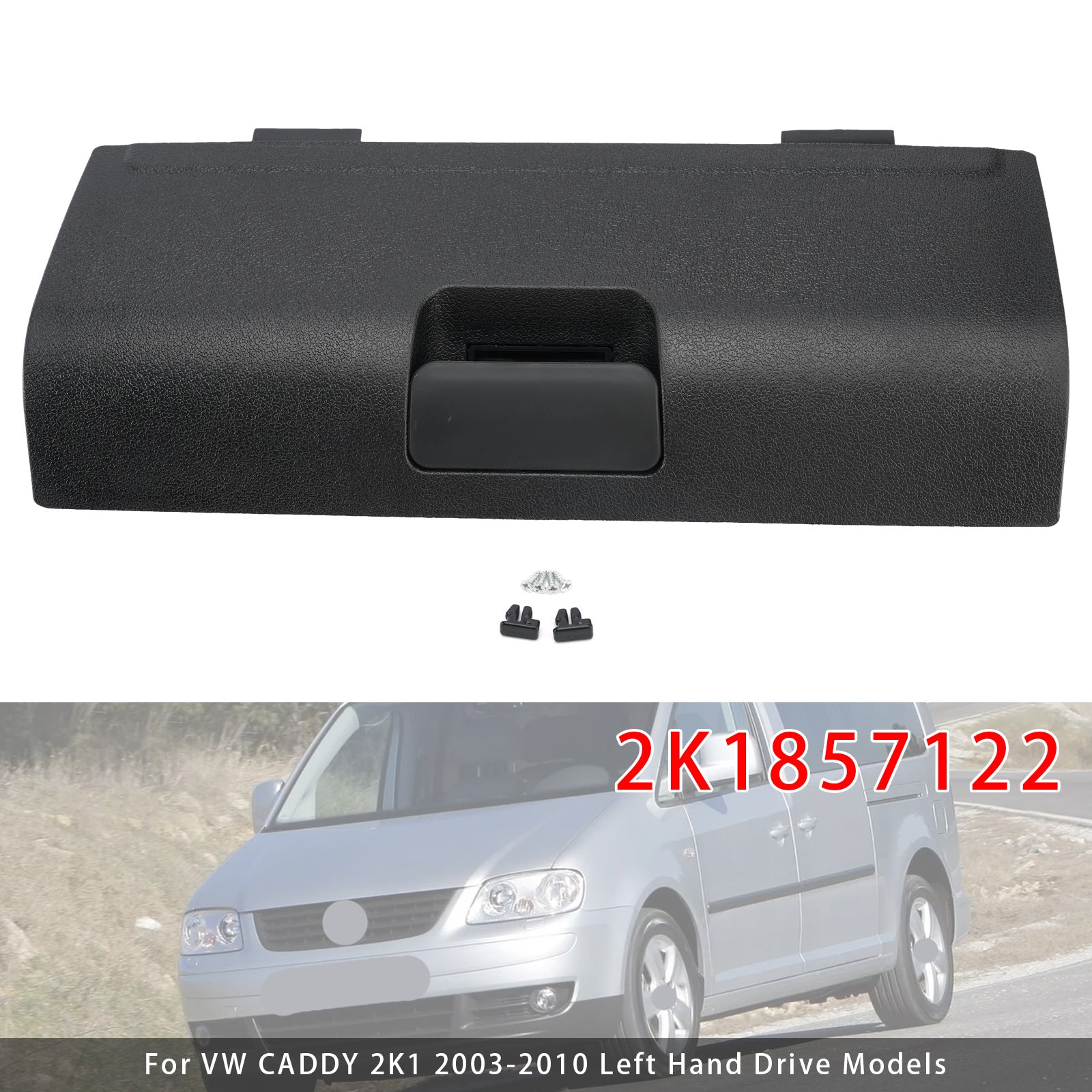 Coffre À Gants Couvercle 2K1857122 Noir Pour Vw Caddy 2K1 2003-2010
