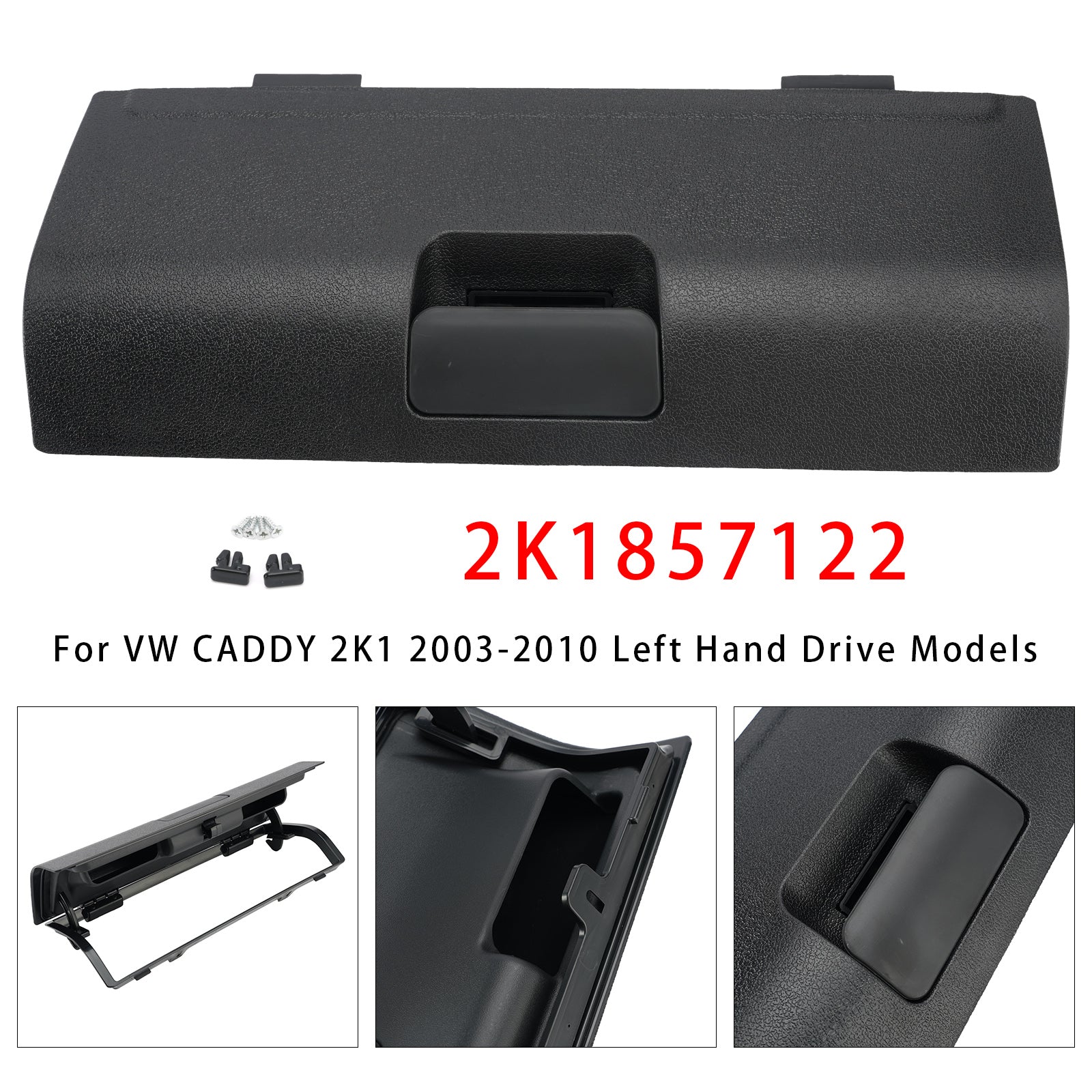 Coffre À Gants Couvercle 2K1857122 Noir Pour Vw Caddy 2K1 2003-2010