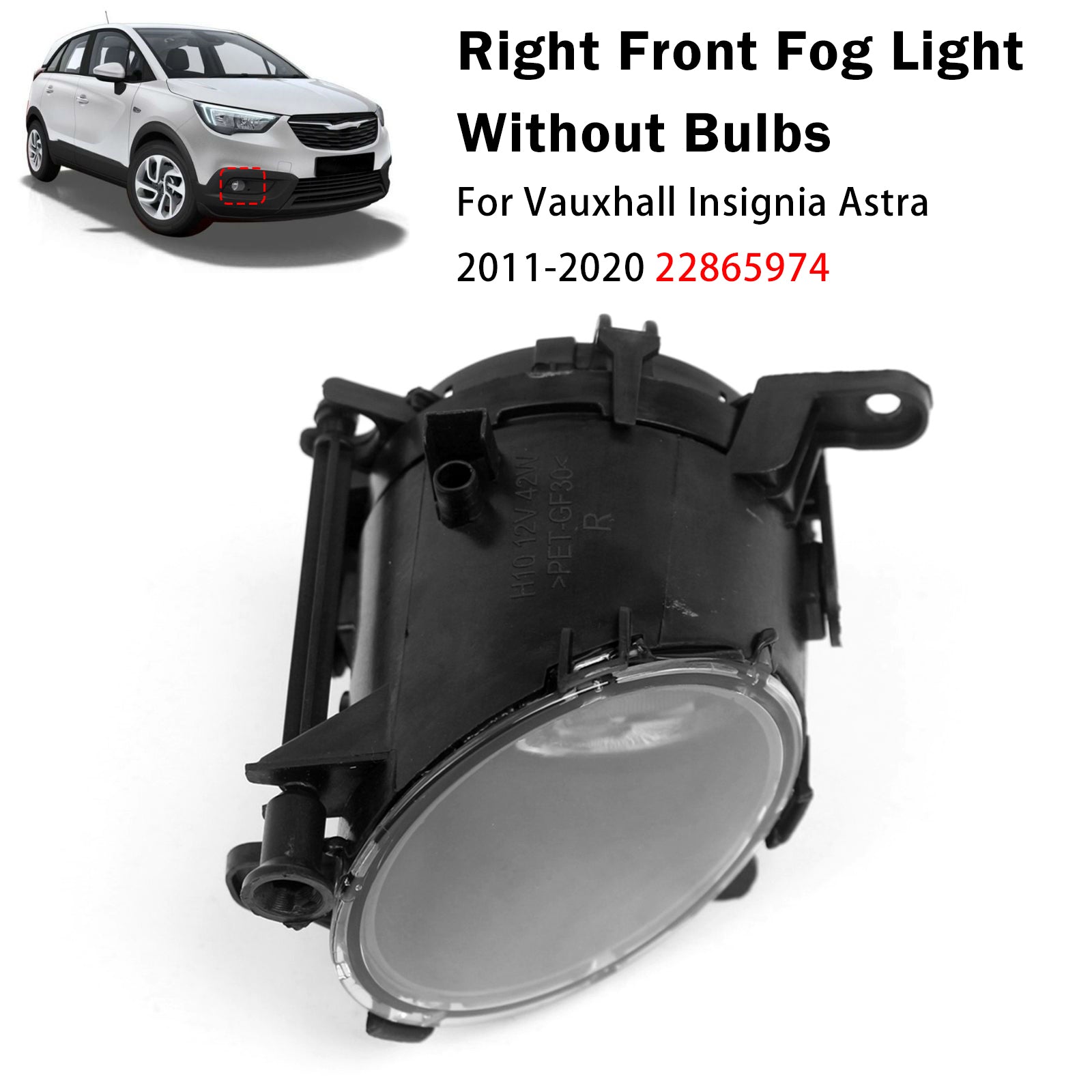 Feu Antibrouillard Avant Droit Pour Vauxhall Insignia Astra 2011-2020 22865974