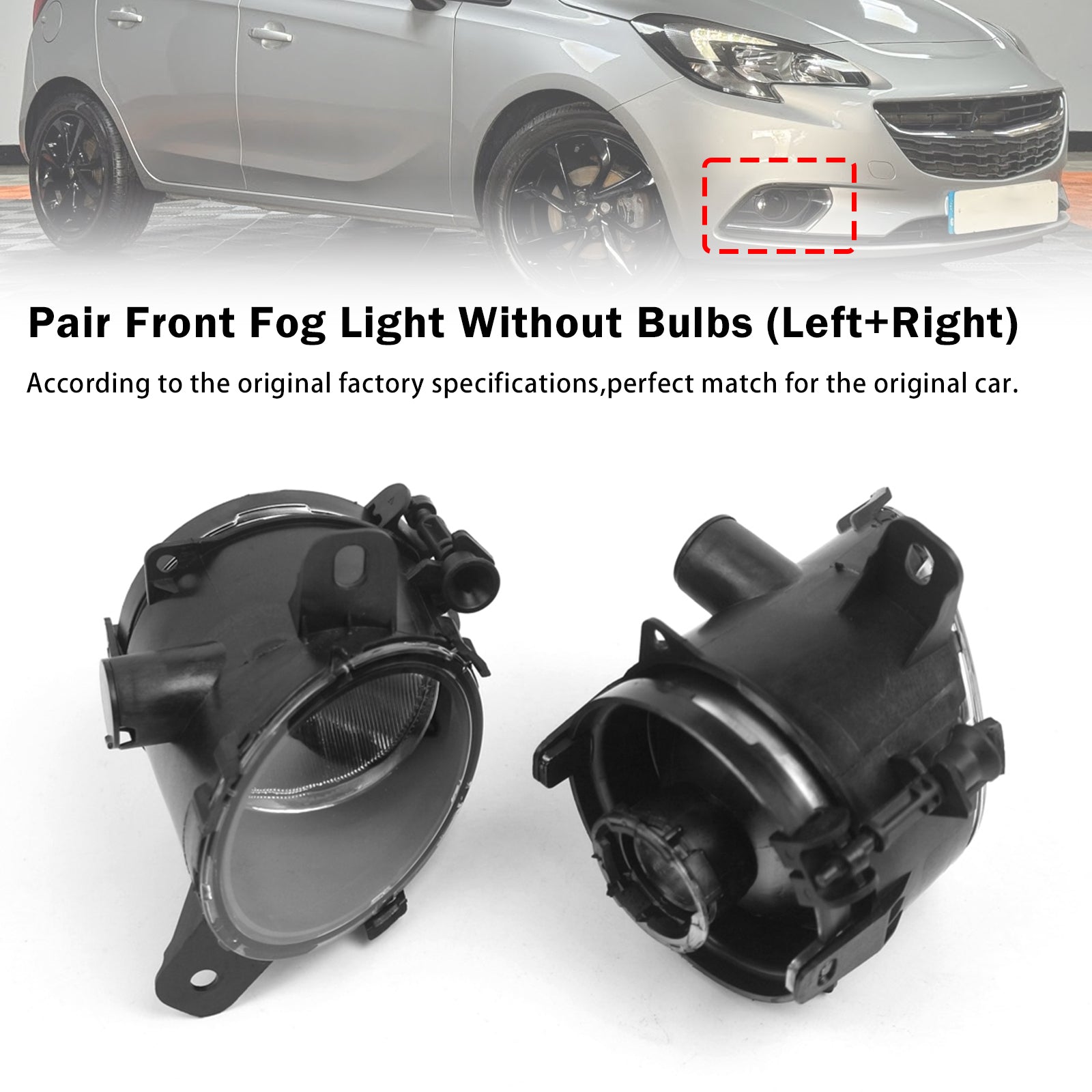 Paire Feux Antibrouillard Avant Pour Vauxhall Corsa 2011-2019 13253625 13253626