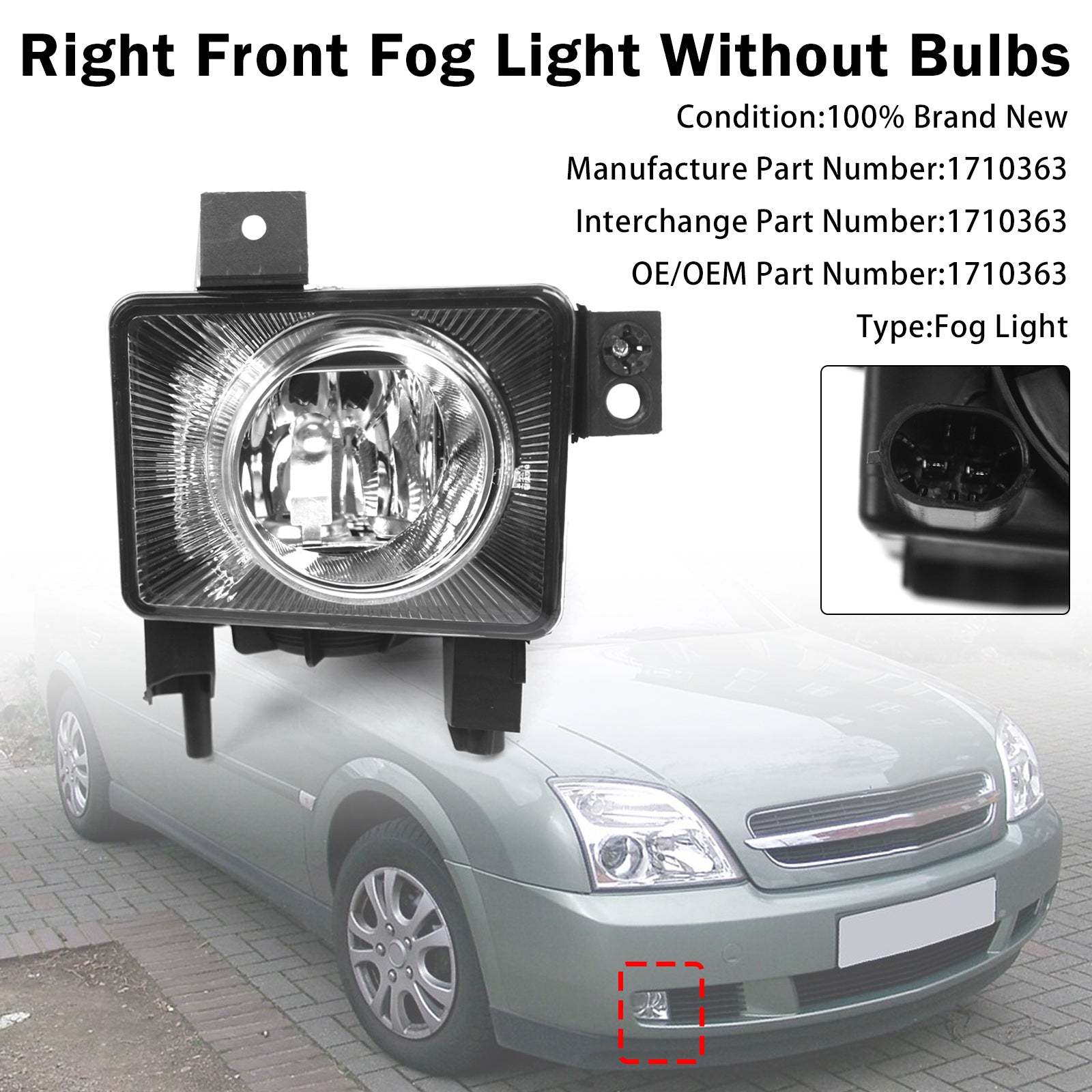Feu Antibrouillard Avant Droit Pour Vauxhall Vectra C 2005-2009 1710363