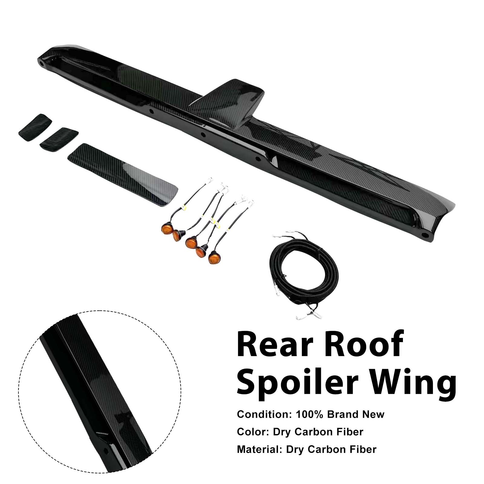 Carbon Fiber Rear Roof Spoiler Wing Pour Benz G-Class W464 W465 2019+ w/LED