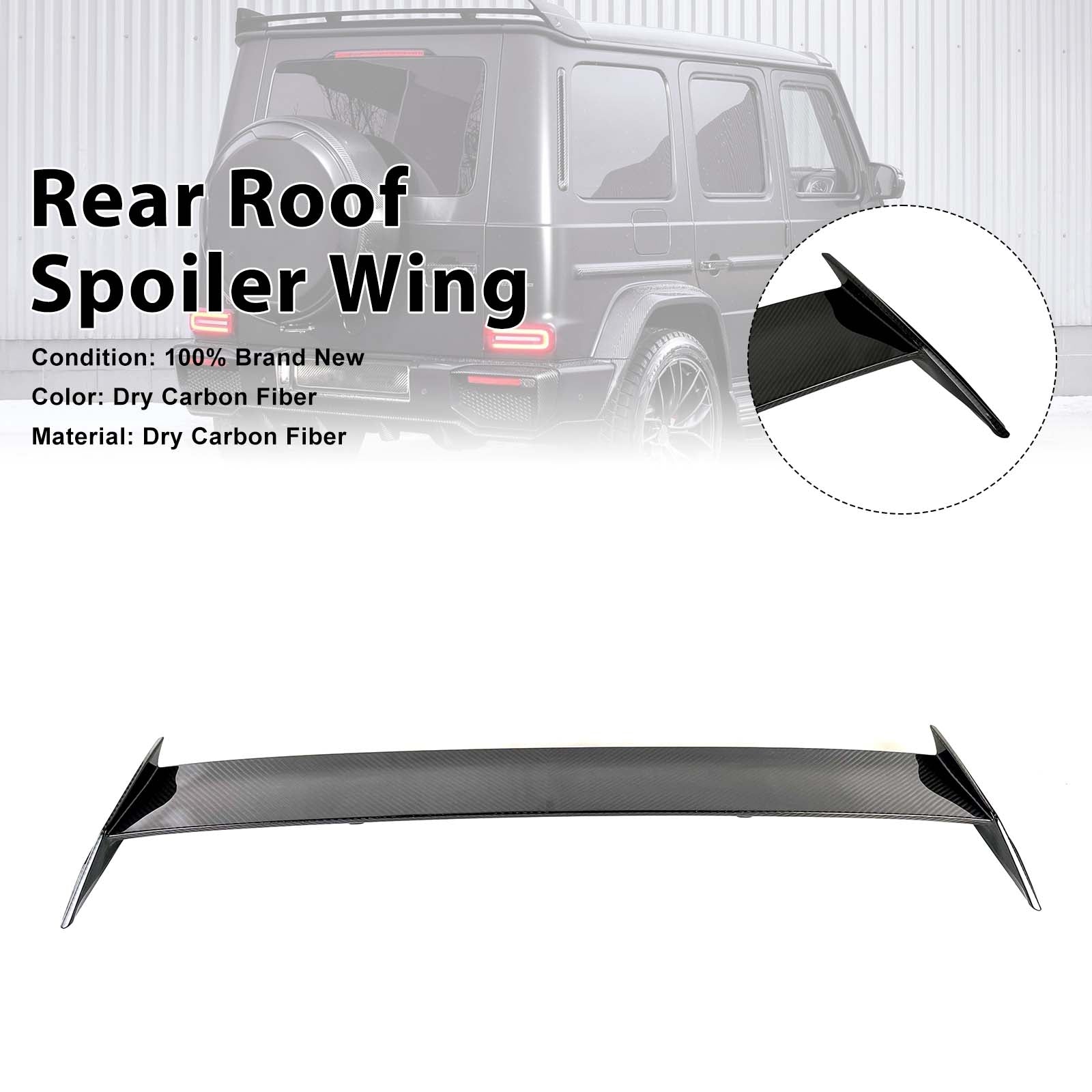 Carbon Fiber Rear Roof Spoiler Wing Pour Benz W463A W464 2019-2023 Shark Style