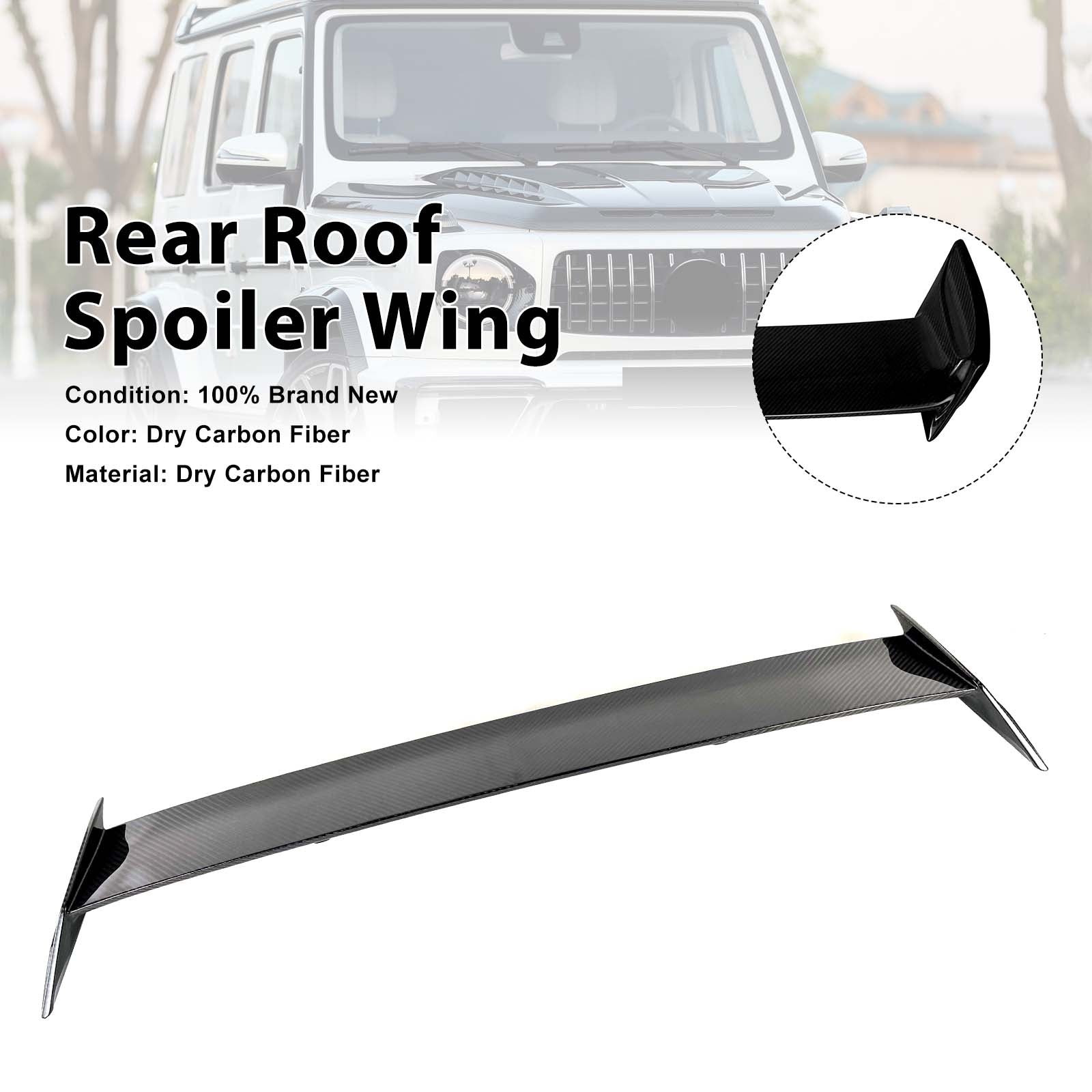 Carbon Fiber Rear Roof Spoiler Wing Pour Benz W463A W464 2019-2023 Shark Style