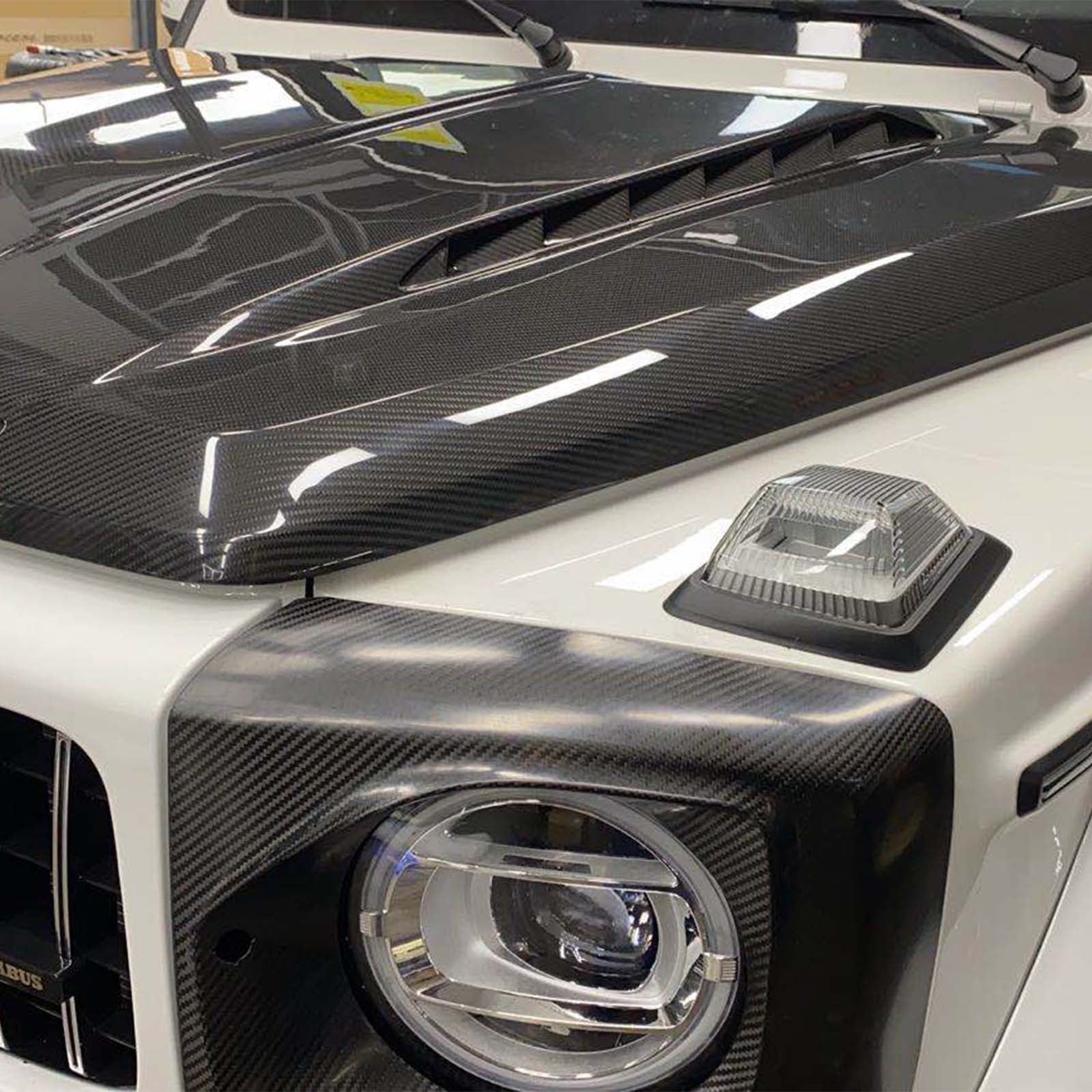 Carbon Fiber Shark Style Front Hood Panel Pour Mercedes G-Class W464 W465 2019+