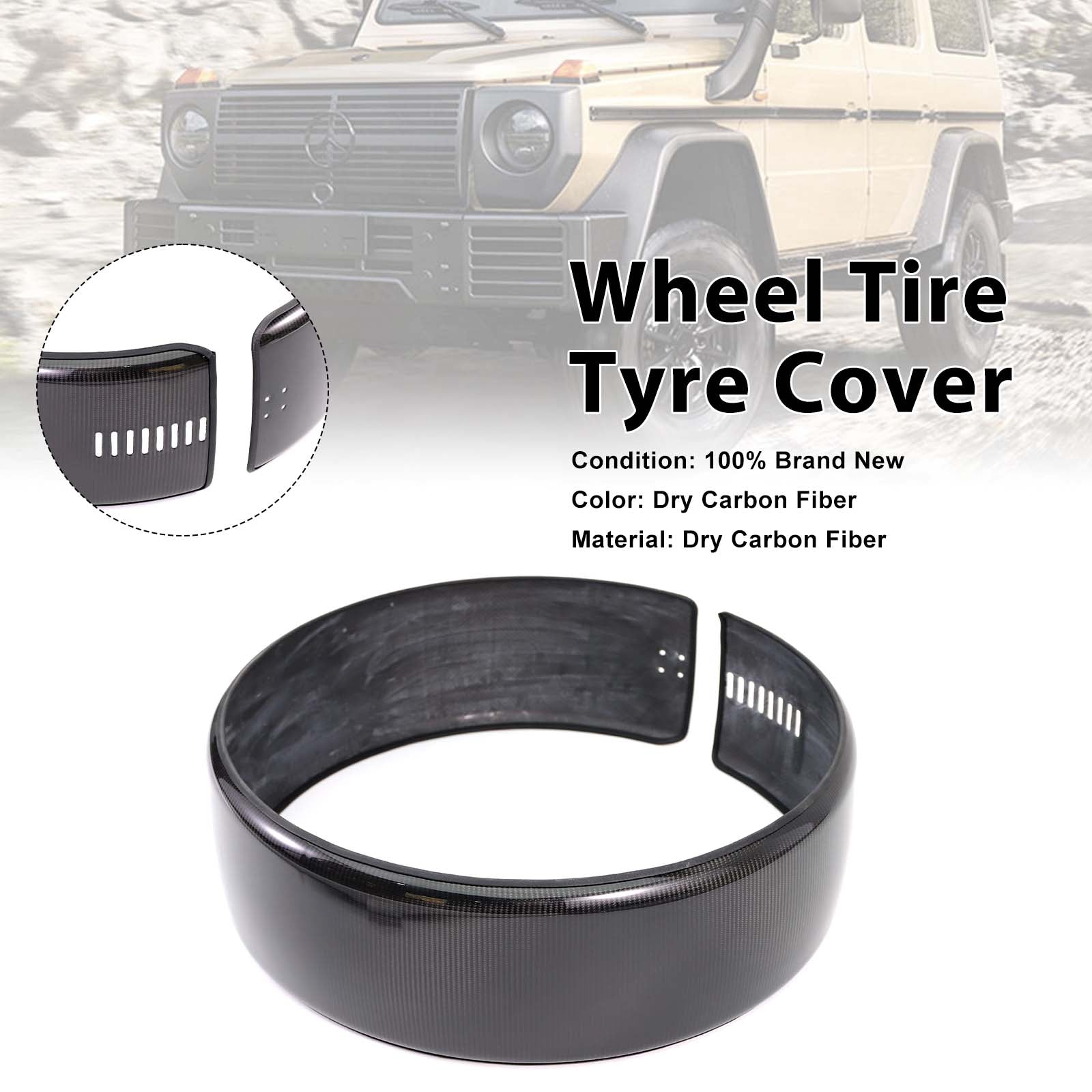 Carbon Fiber Spare Wheel Ring Tire Cover Pour Mercedes W463 W464 W465 G550 G63