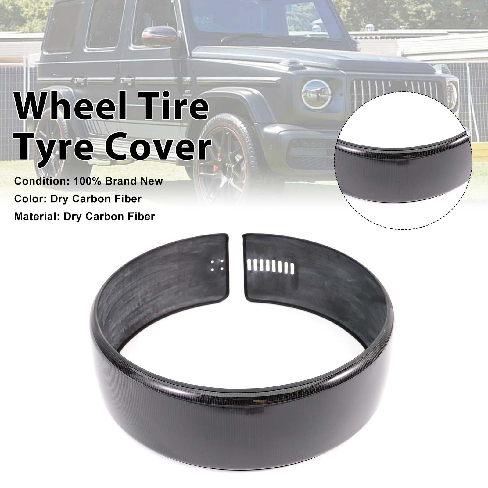 Carbon Fiber Spare Wheel Ring Tire Cover Pour Mercedes W463 W464 W465 G550 G63
