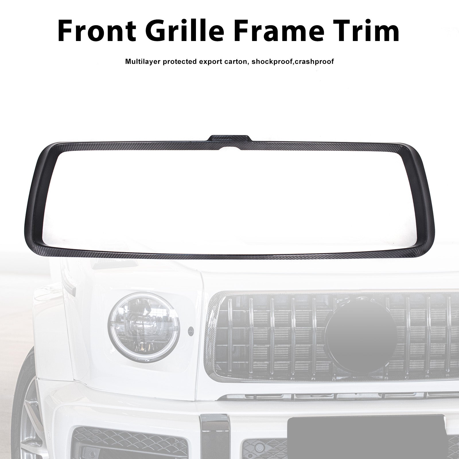 Dry Carbon Fiber Front Grille Frame Trim Pour Mercedes Benz W464 G63 2019-2023