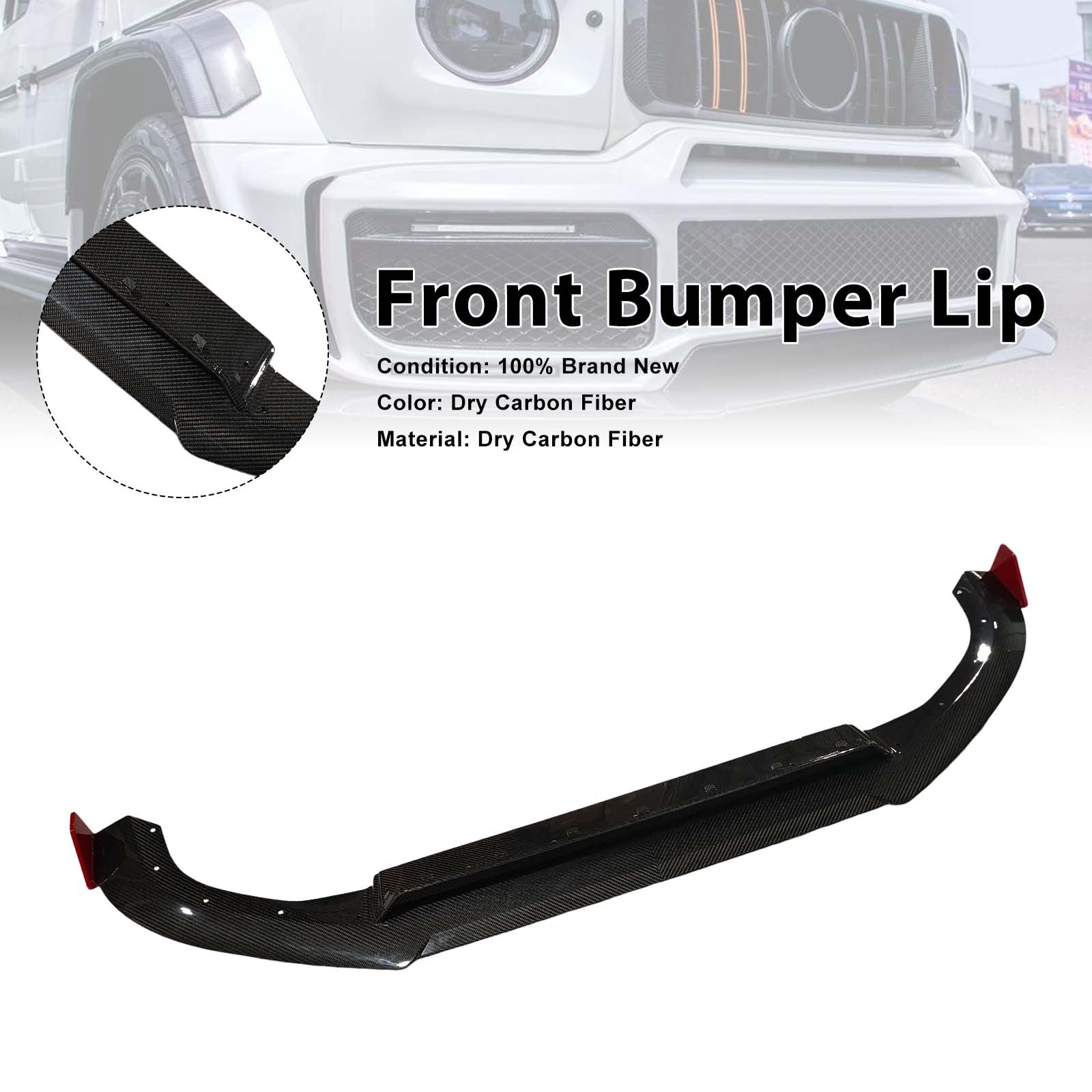 Dry Carbon Front Bumper Lip Pour Benz W464 B800 B900 2019-2023 Rocket Style