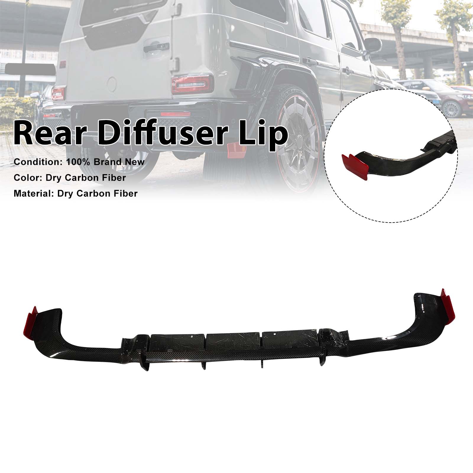 Dry Carbon Rear Diffuser Lip Pour Benz W464 B800 B900 2019-2023 Rocket Style