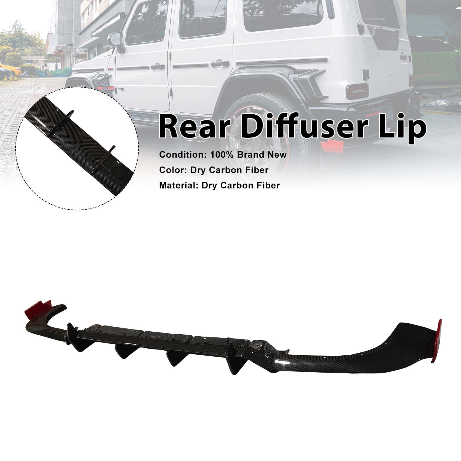 Dry Carbon Rear Diffuser Lip Pour Benz W464 B800 B900 2019-2023 Rocket Style