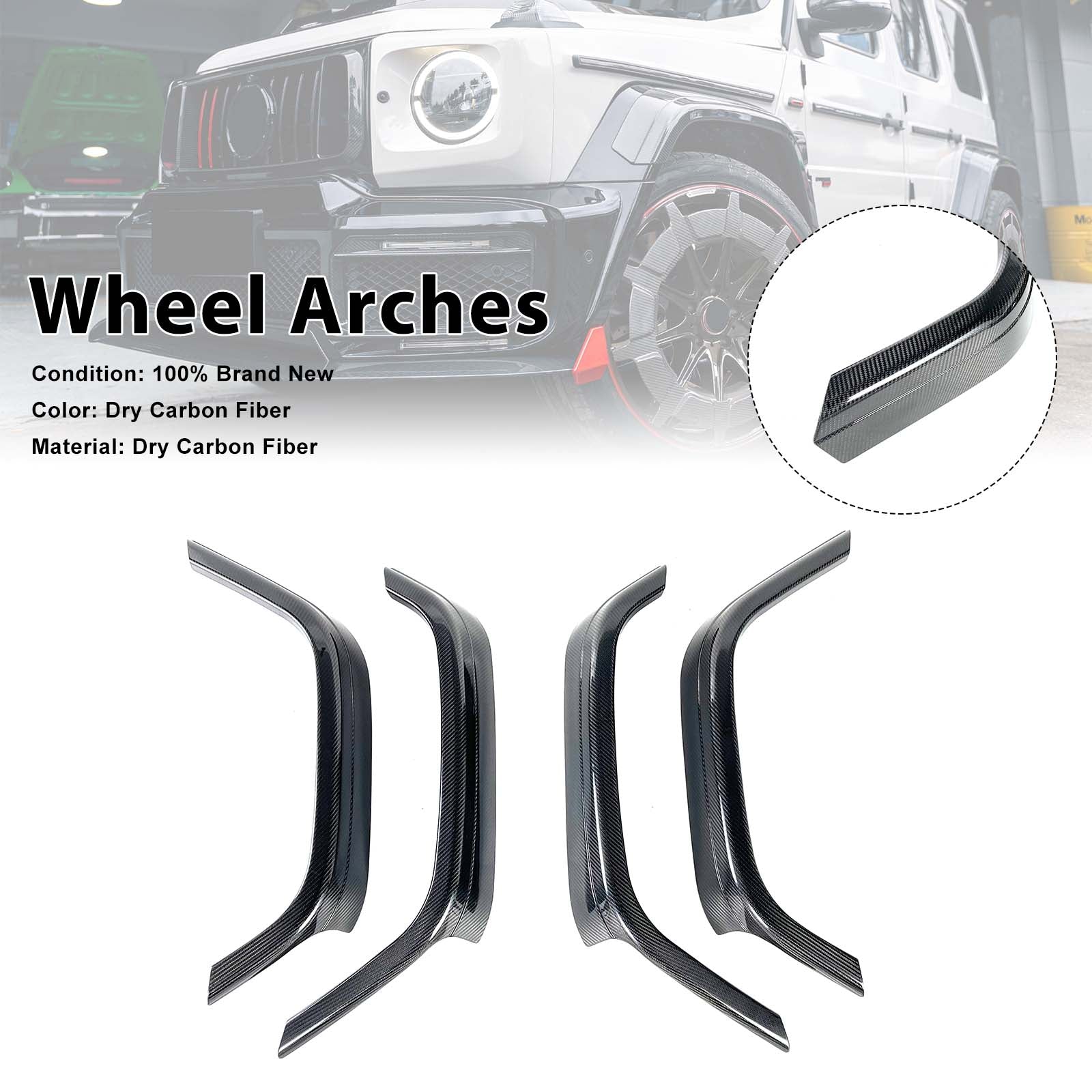 Dry Carbon Front Rear Wheel Arches Pour Mercedes Benz W464 B800 B900 2019-2023