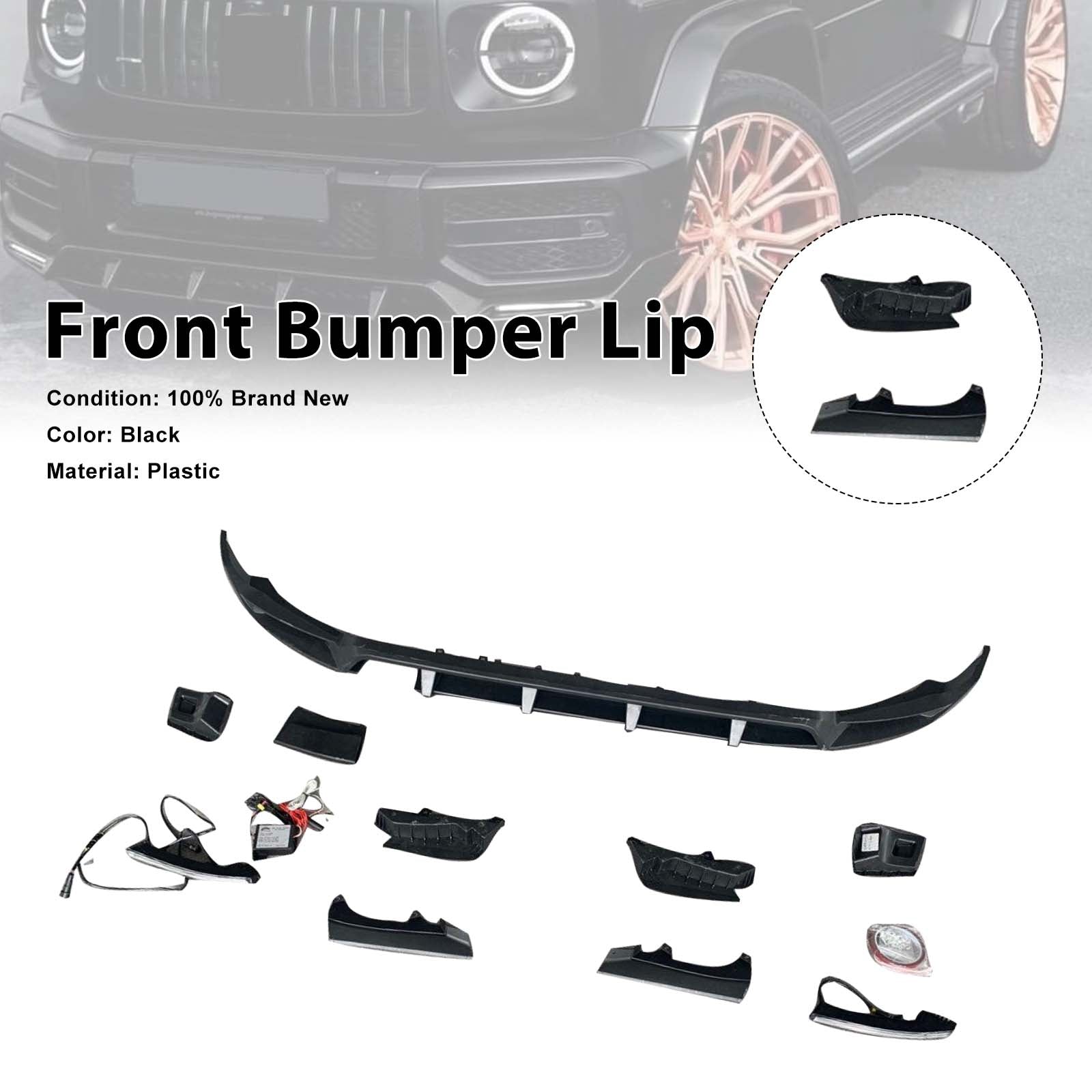 Shark Style Front Bumper Lip Pour Mercedes Benz G-Class W464 W463A 2019-2023
